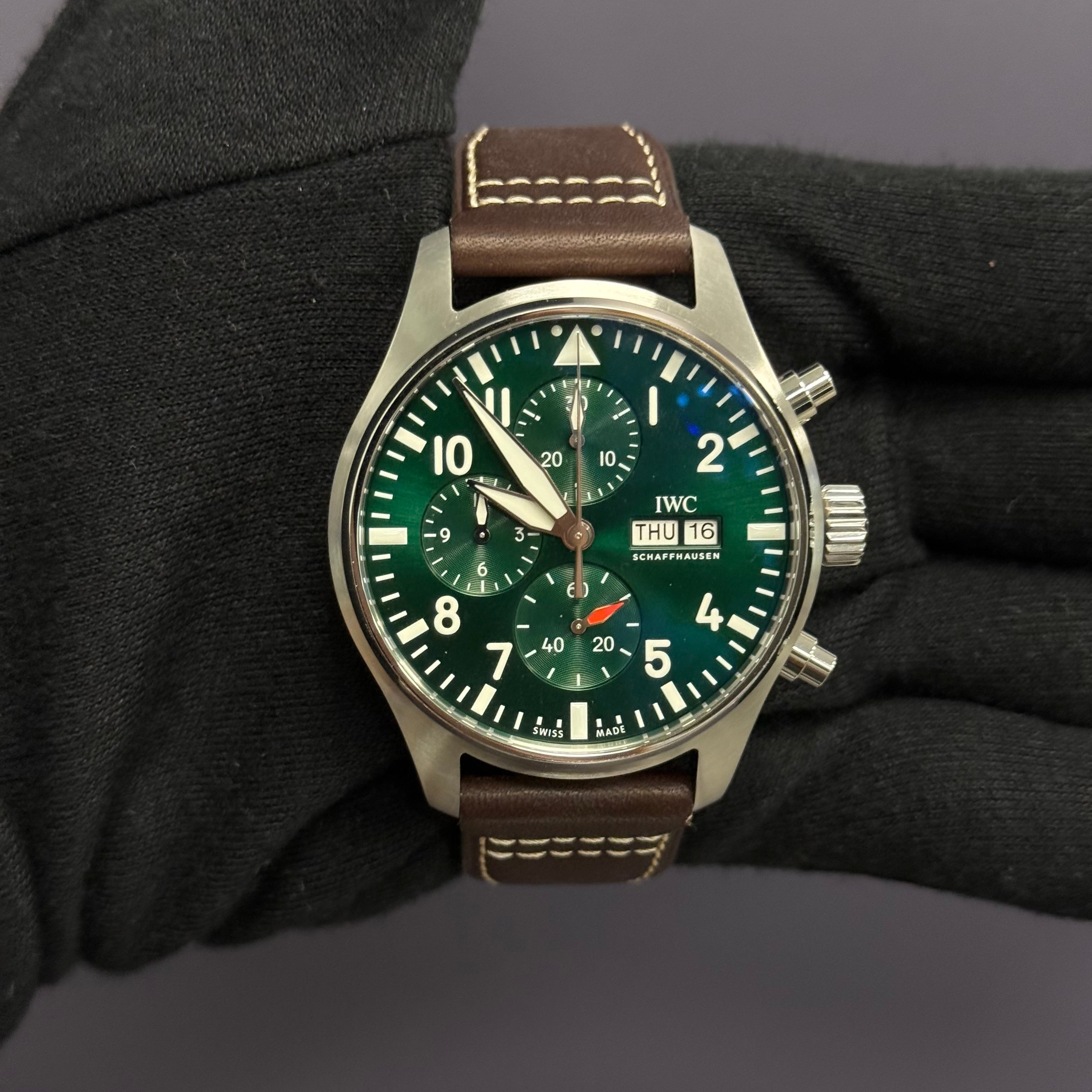 IWC Pilot's 43mm Green Dial Watch Ref# IW378005 - Happy Jewelers Fine Jewelry Lifetime Warranty