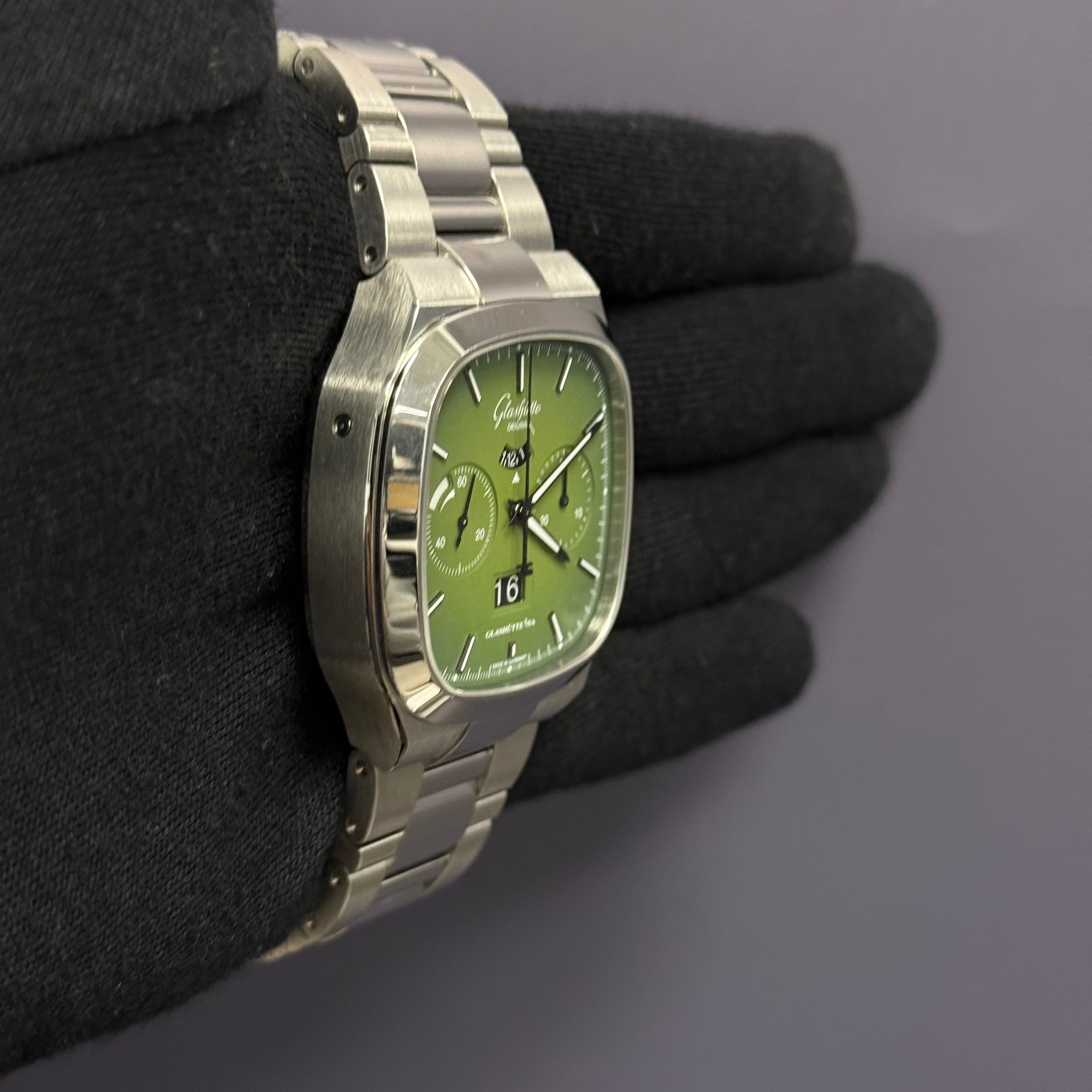 Glashutte Seventies 40mm Green Dial Watch Ref# 1-37-02-09-02-70 - Happy Jewelers Fine Jewelry Lifetime Warranty
