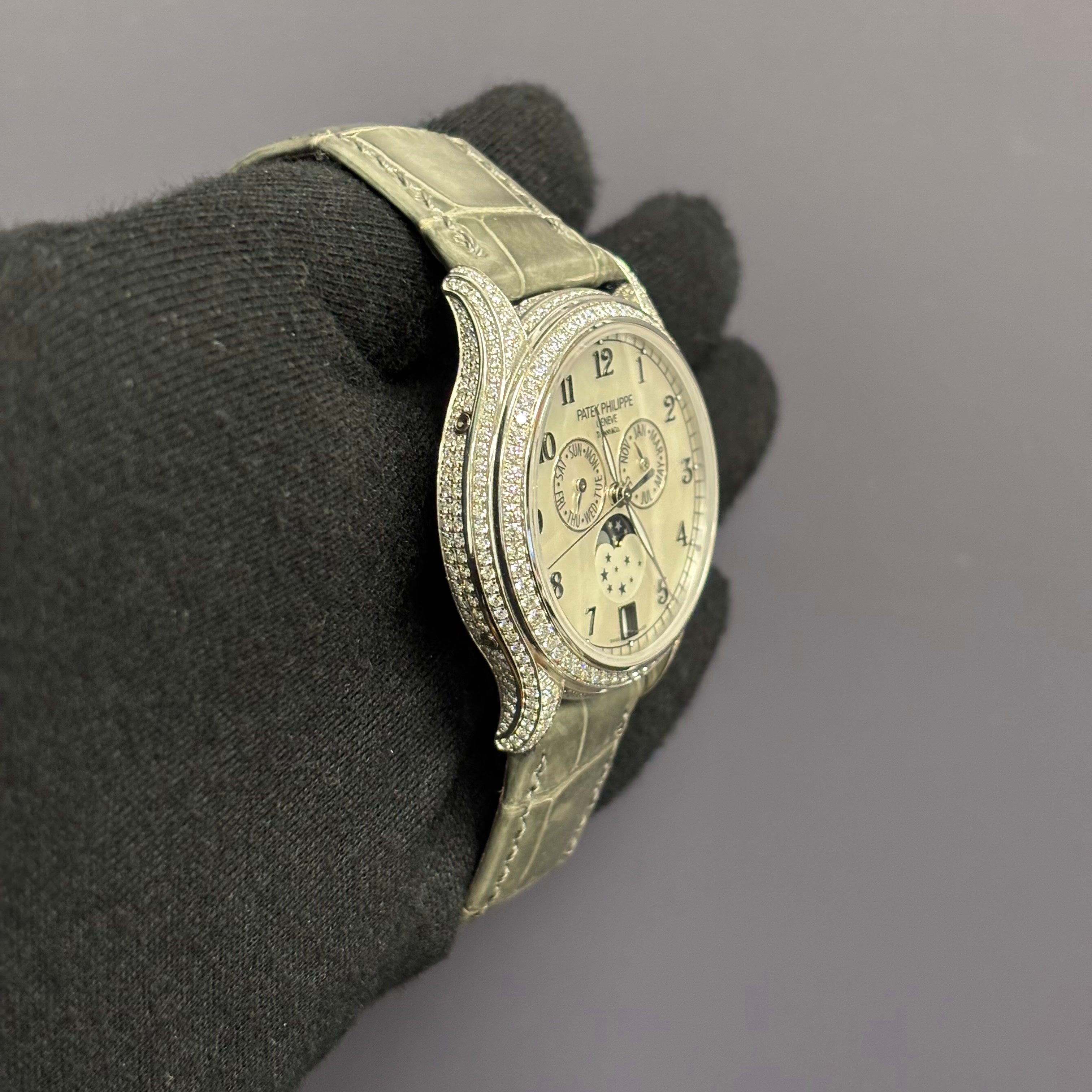 Patek Philippe Annual Calendar TIFFANY & CO. 38mm MOP Dial Watch Ref# 4948G-010 - Happy Jewelers Fine Jewelry Lifetime Warranty