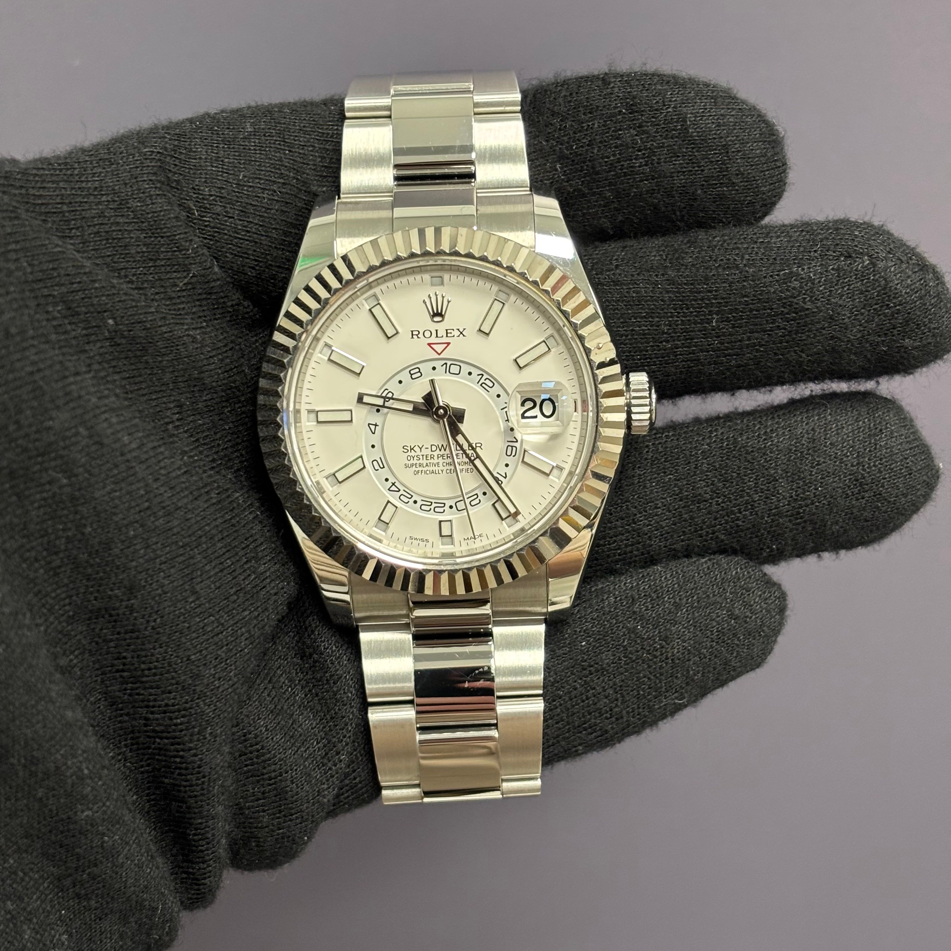 Rolex Sky-Dweller 42mm White Dial Watch Ref# 326934 - Happy Jewelers Fine Jewelry Lifetime Warranty
