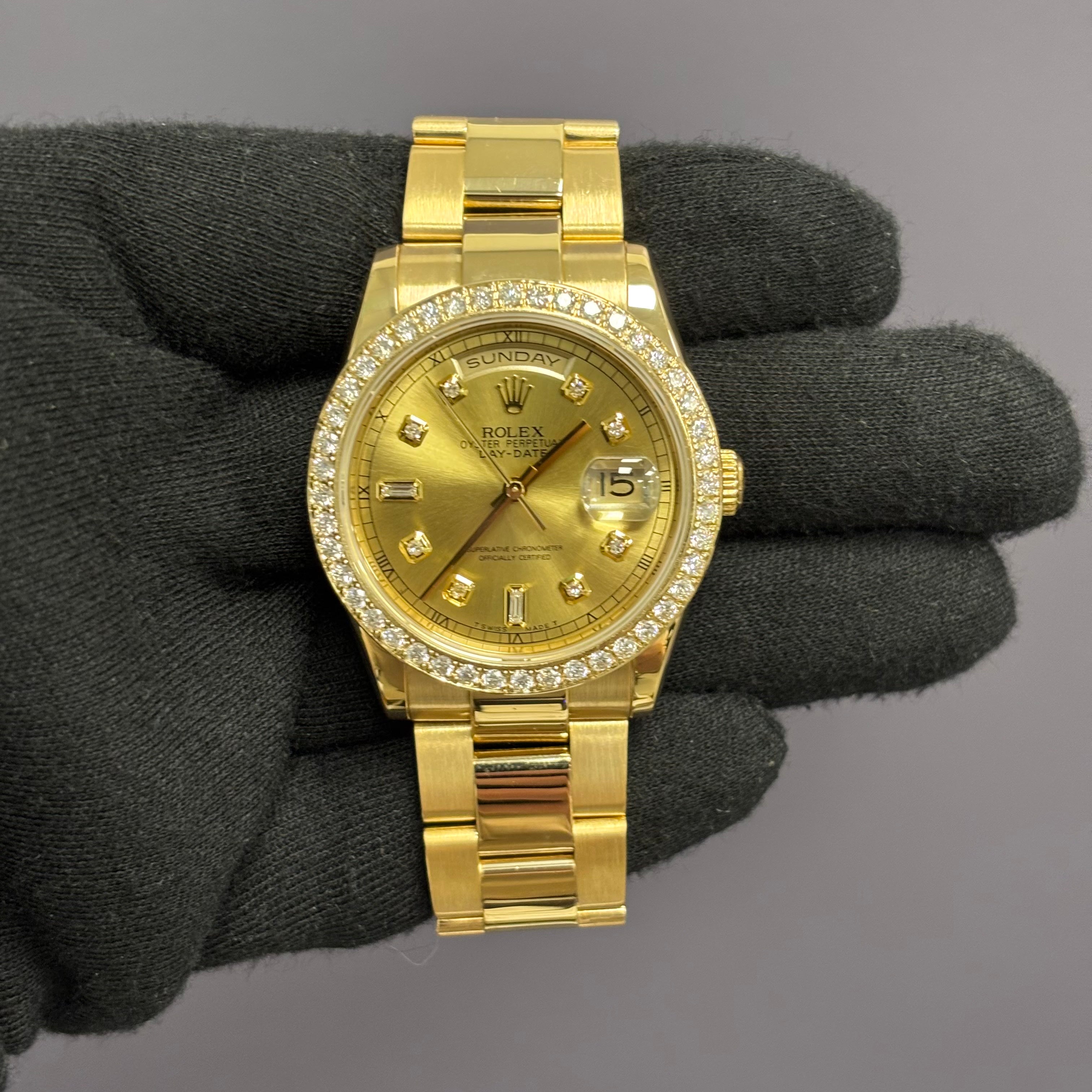 Rolex Day-Date 36mm Champagne Dial Watch Ref# 118208 - Happy Jewelers Fine Jewelry Lifetime Warranty