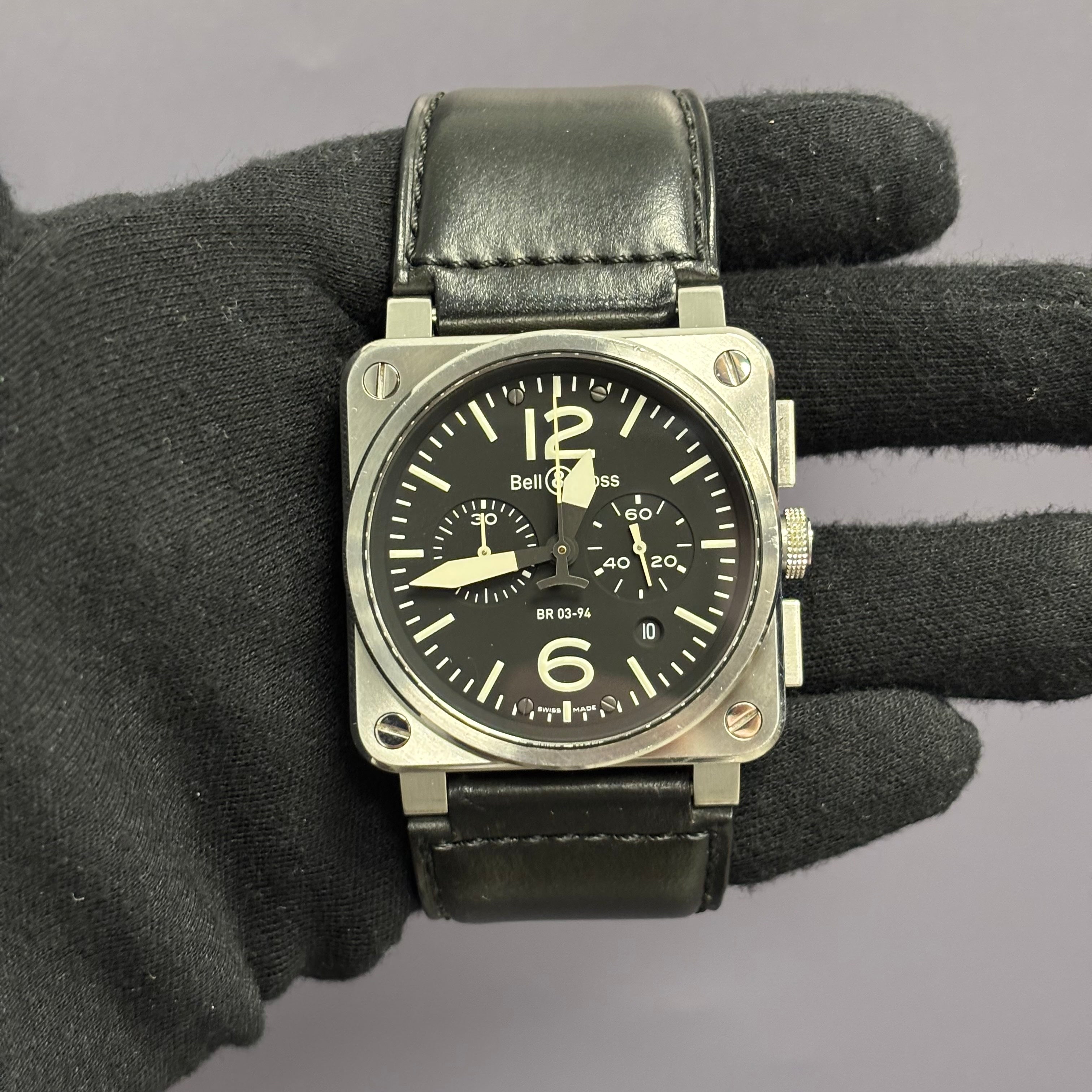 Bell & Ross BR03 42mm Black Dial Watch Ref# BR03-94-S - Happy Jewelers Fine Jewelry Lifetime Warranty