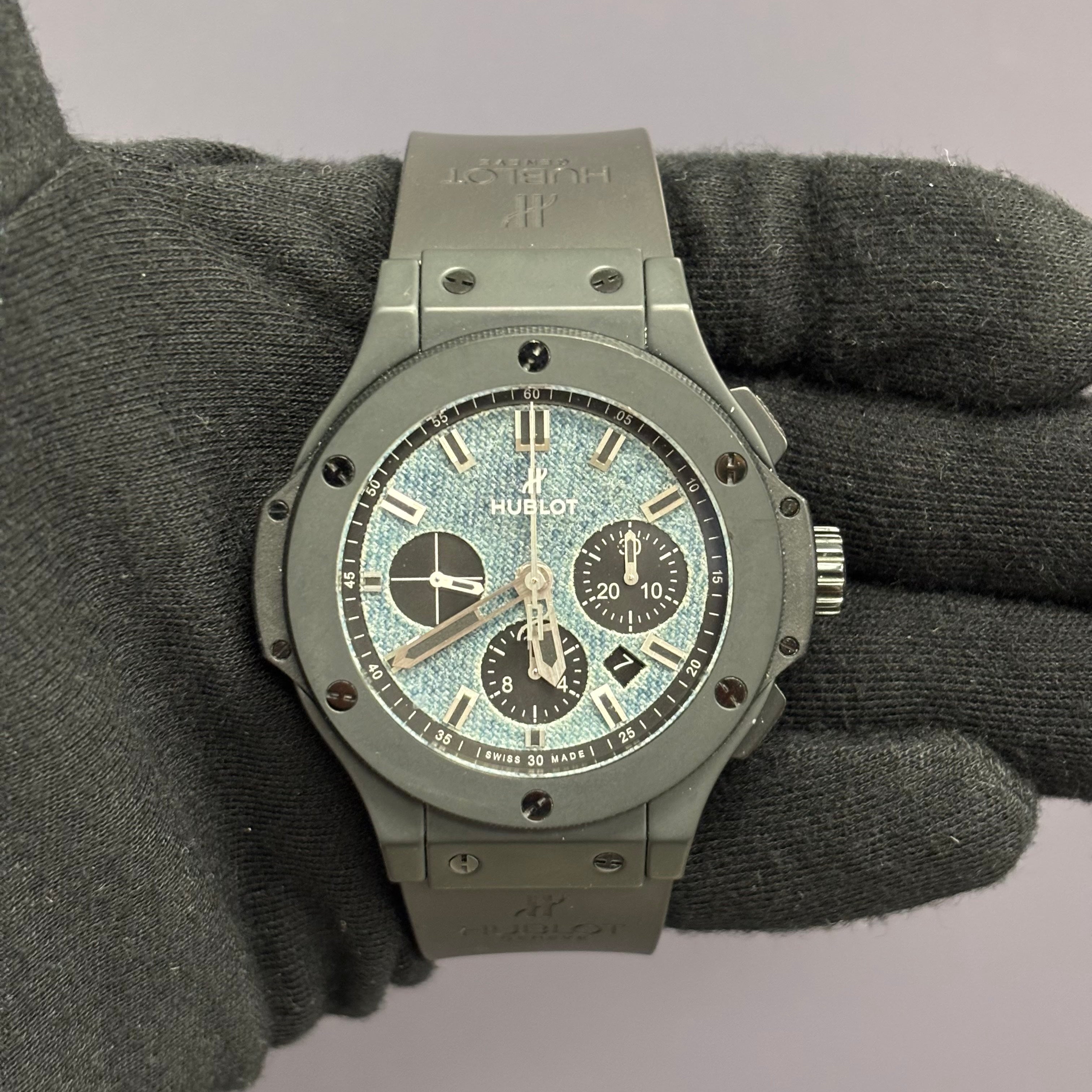 Hublot Big Bang 44mm Blue Jeans Dial Watch Ref# 301.CI.2770.NR.JEANS - Happy Jewelers Fine Jewelry Lifetime Warranty