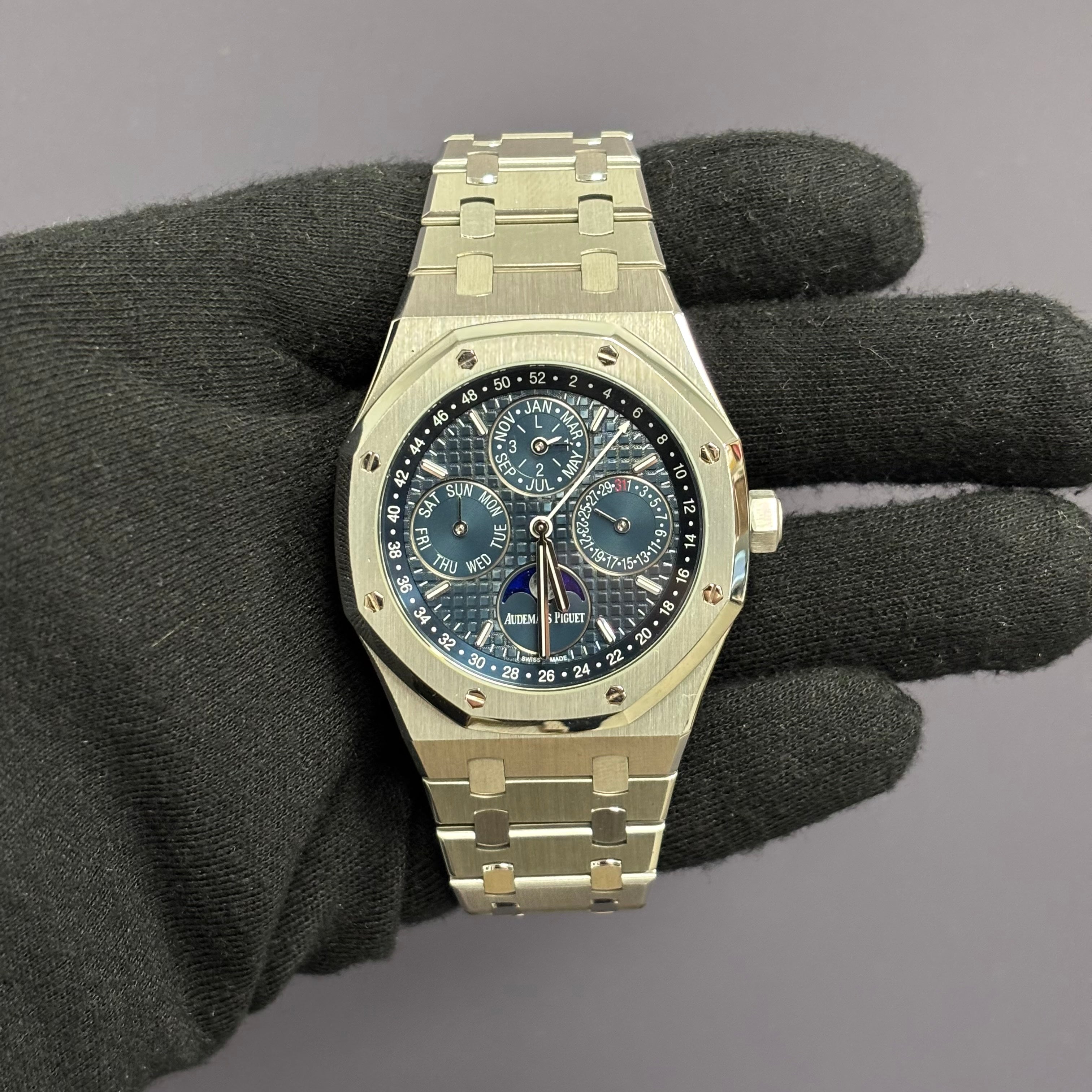 Audemars Piguet Royal Oak 41mm Blue Dial Watch Ref# 26574ST.OO.1220ST.03 - Happy Jewelers Fine Jewelry Lifetime Warranty