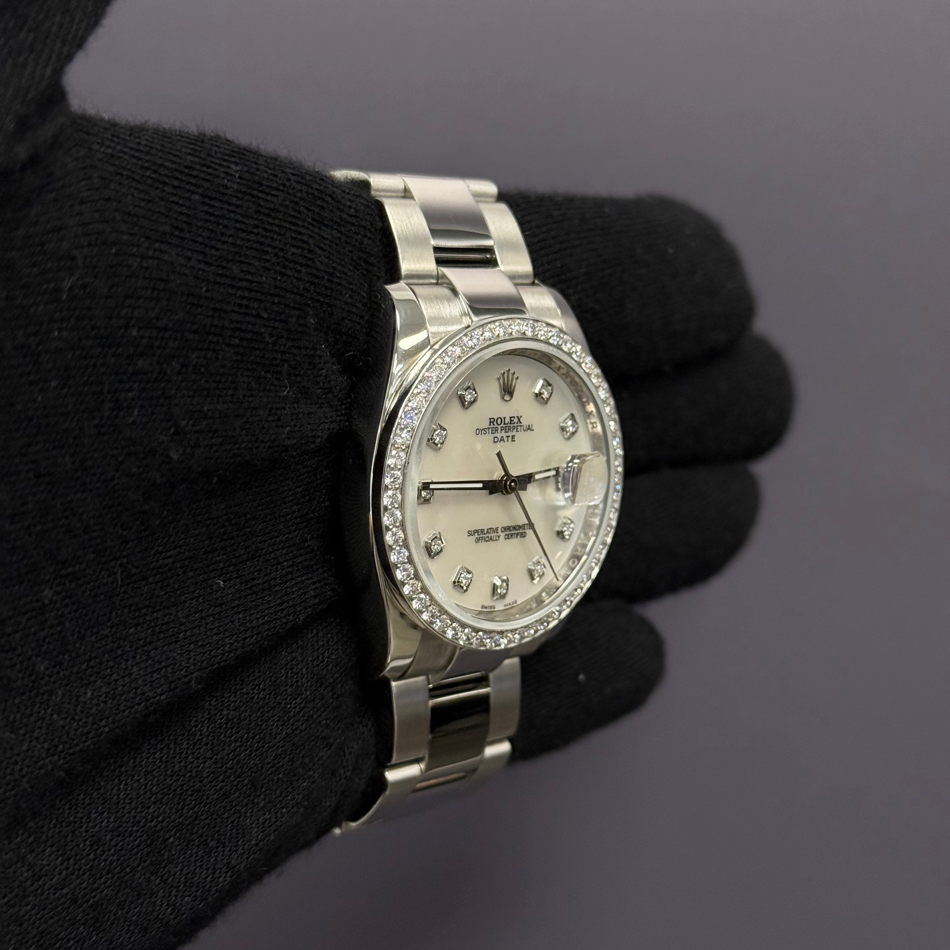 Rolex Oyster Perpetual 34mm MOP Dial Watch Ref# 115200 - Happy Jewelers Fine Jewelry Lifetime Warranty