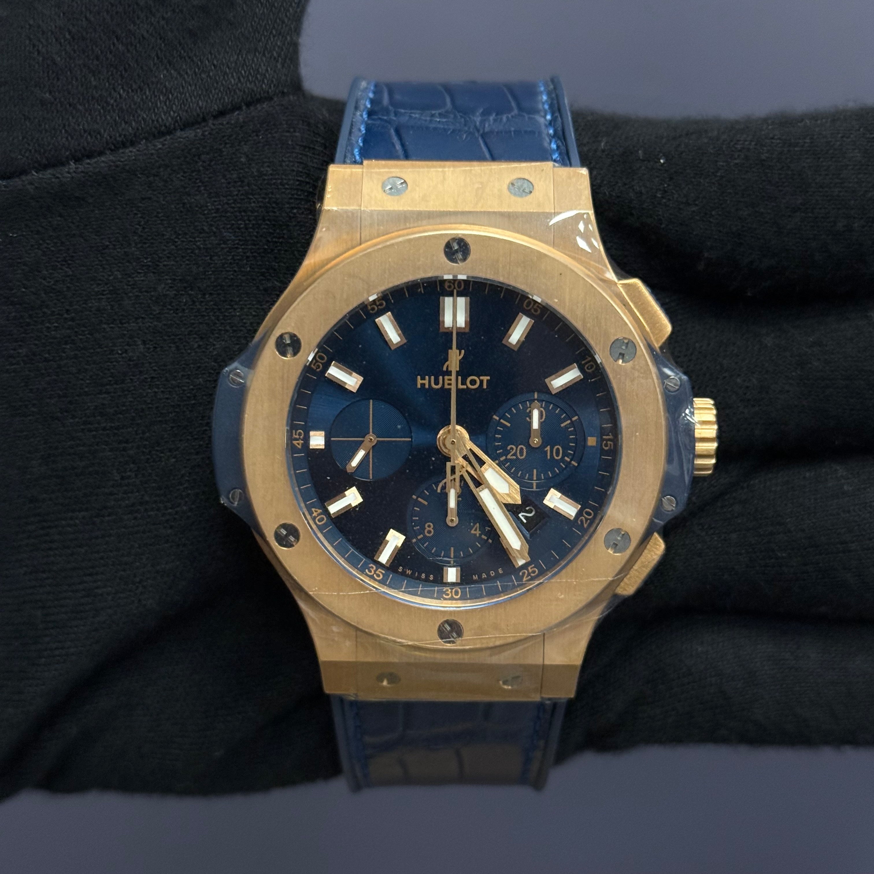 Hublot Big Bang 44mm Blue Dial Watch Ref# 301.PX.7180.LR - Happy Jewelers Fine Jewelry Lifetime Warranty