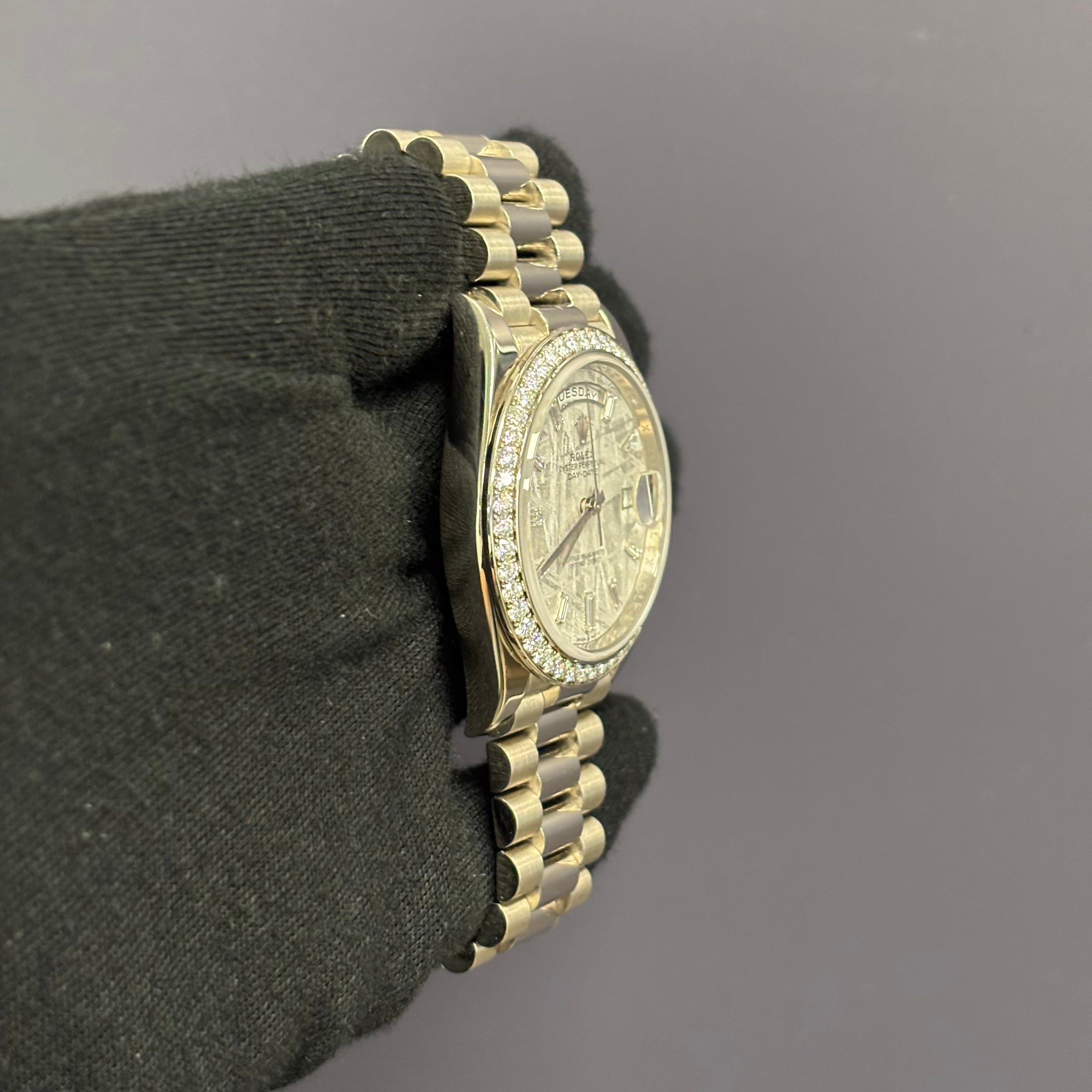 Rolex Day-Date 40mm Meteorite Dial Watch Ref# 228349RBR - Happy Jewelers Fine Jewelry Lifetime Warranty