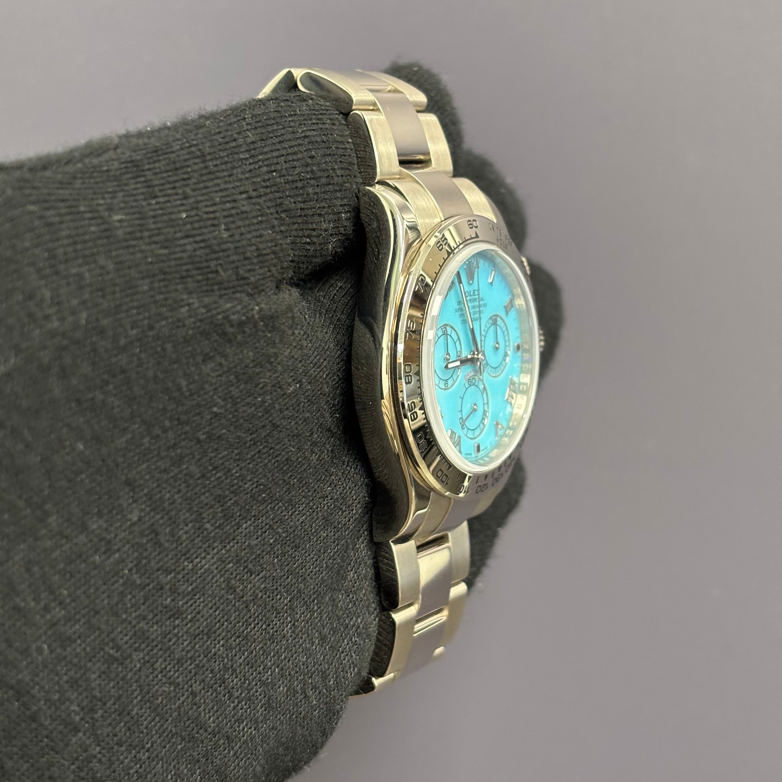 Rolex Daytona 40mm Turquoise Dial Watch Ref# 116509 - Happy Jewelers Fine Jewelry Lifetime Warranty