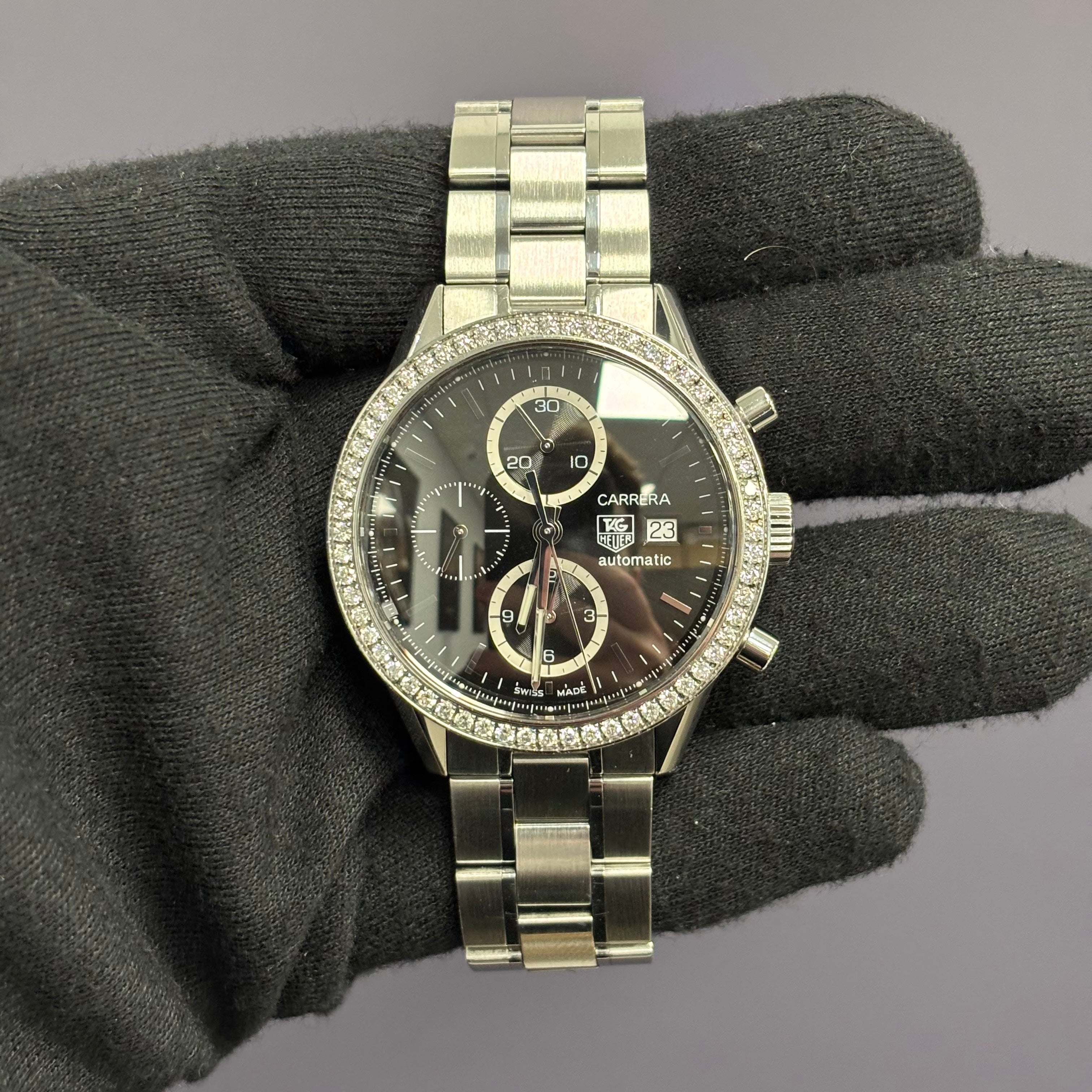 Tag Heuer Carrera 41mm Black Dial Watch Ref# CV201J - Happy Jewelers Fine Jewelry Lifetime Warranty