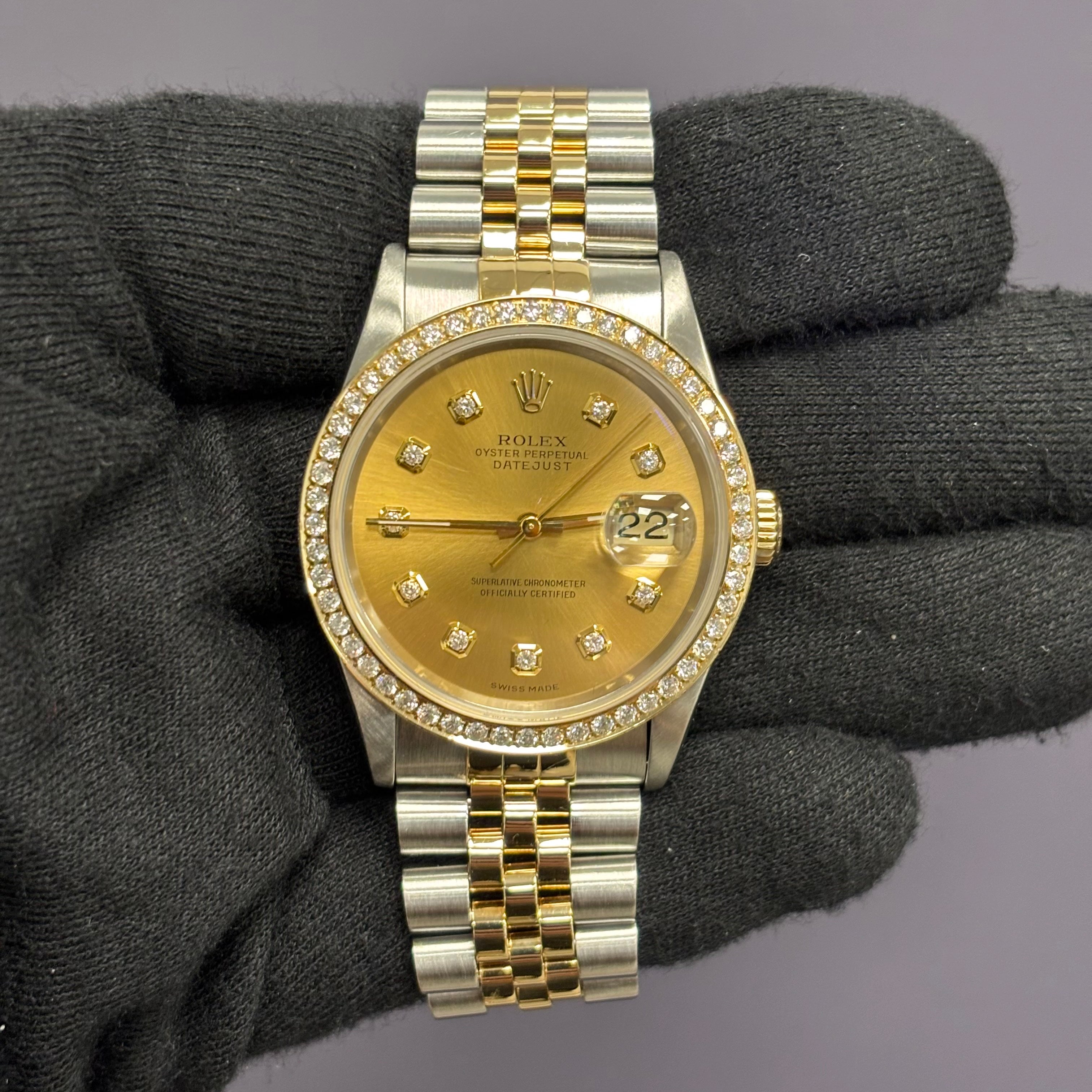 Rolex Datejust 36mm Champagne Dial Watch Ref# 16233 - Happy Jewelers Fine Jewelry Lifetime Warranty