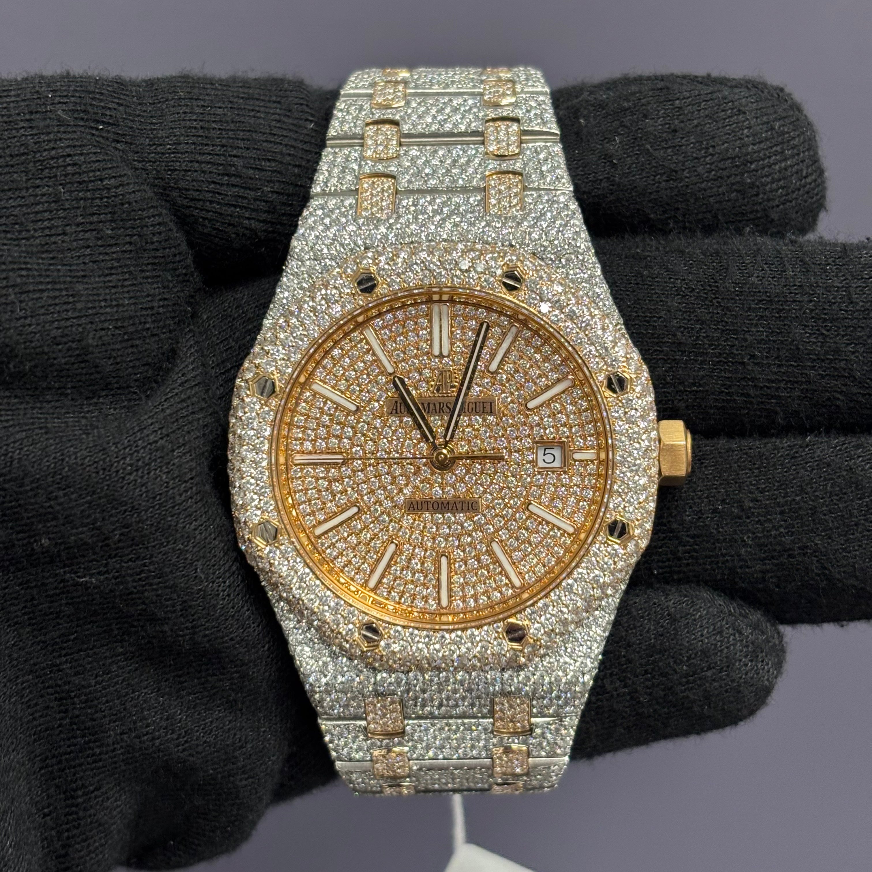 Audemars Piguet Royal Oak 41mm Pave Dial Watch Ref# 15400SR.OO.1220SR.01 - Happy Jewelers Fine Jewelry Lifetime Warranty