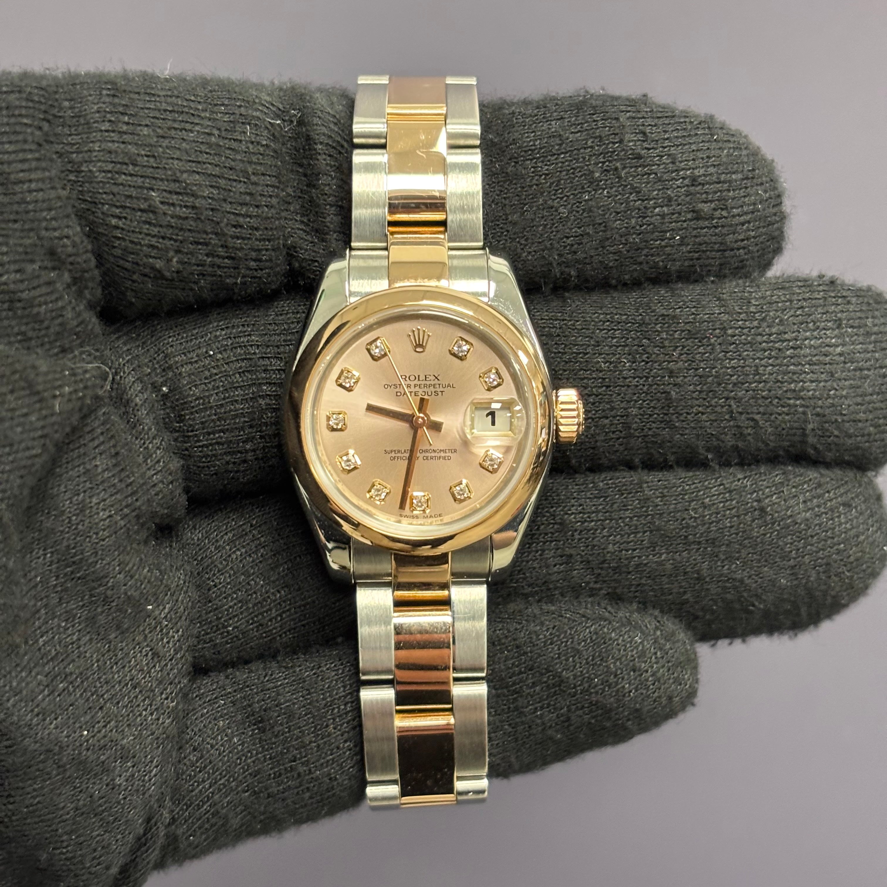 Rolex Datejust 26mm Pink Dial Watch Ref# 179161 - Happy Jewelers Fine Jewelry Lifetime Warranty