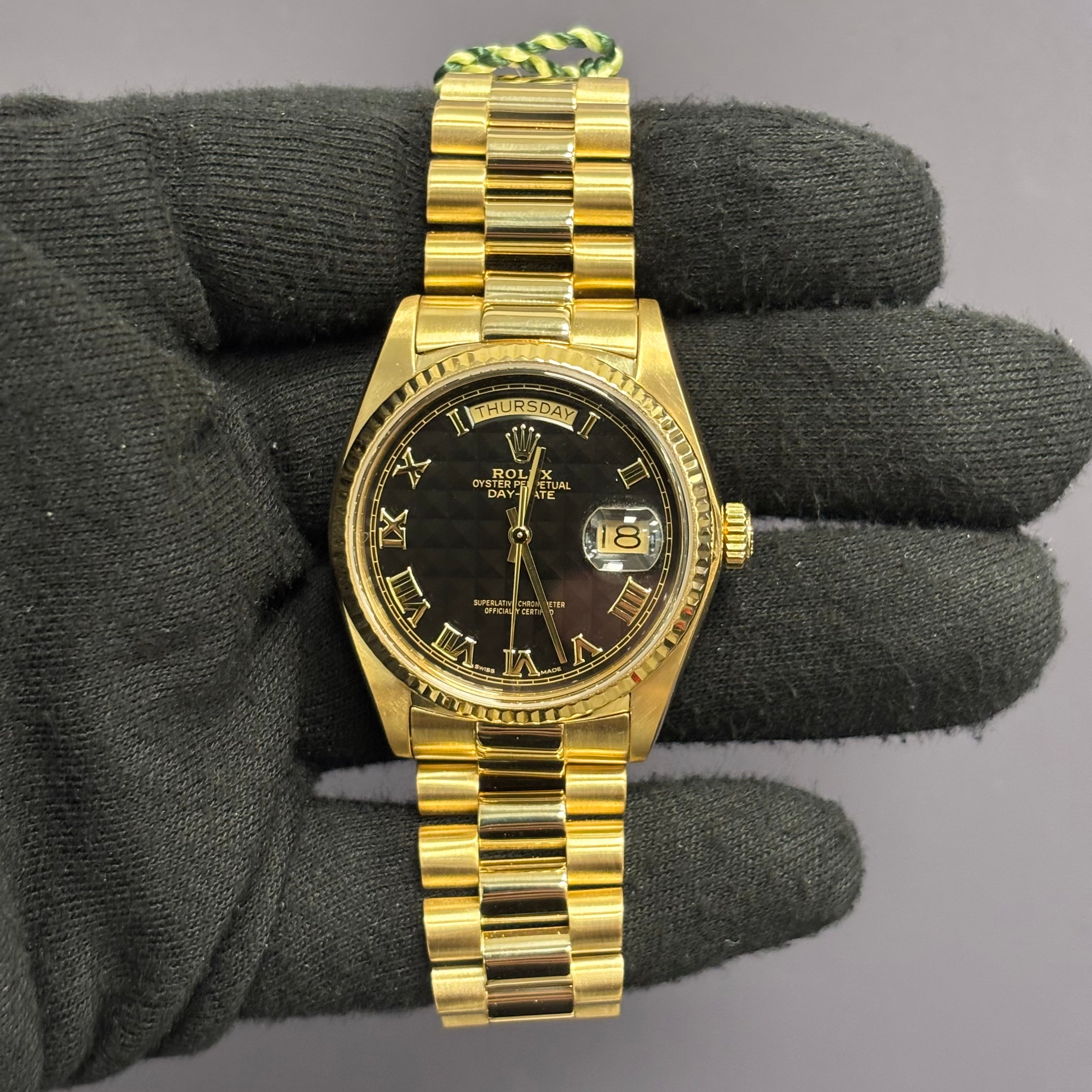 Rolex Day-Date 36mm Black Dial Watch Ref# 18038 - Happy Jewelers Fine Jewelry Lifetime Warranty