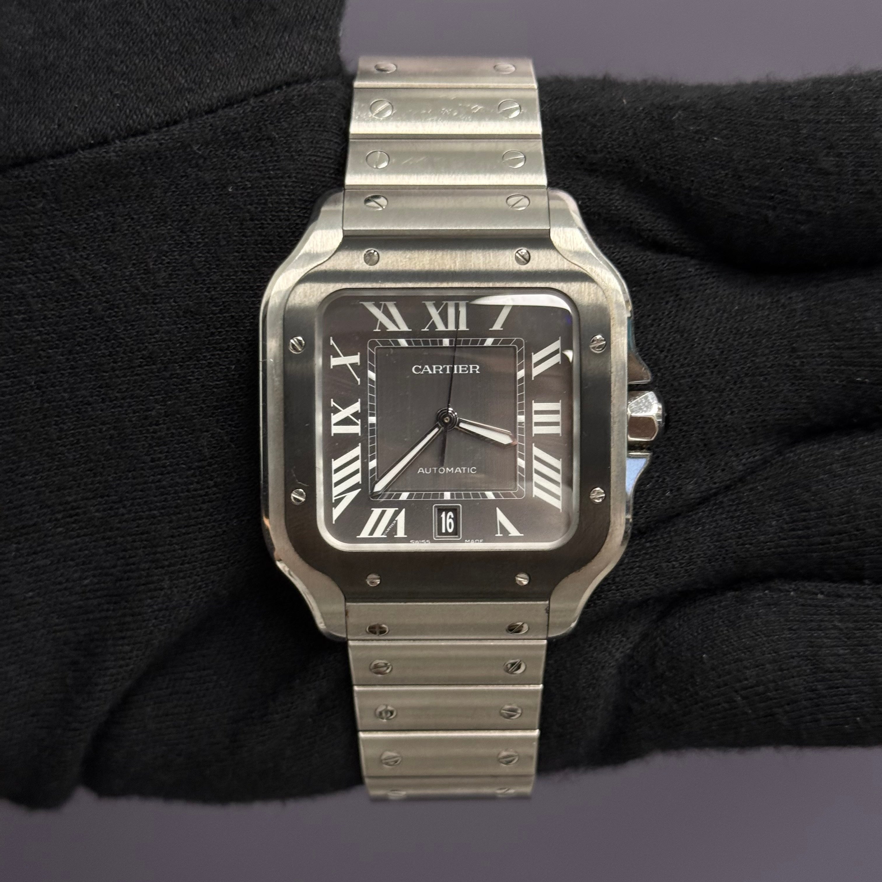 Cartier Santos 40mm Grey Dial Watch Ref# WSSA0037 - Happy Jewelers Fine Jewelry Lifetime Warranty