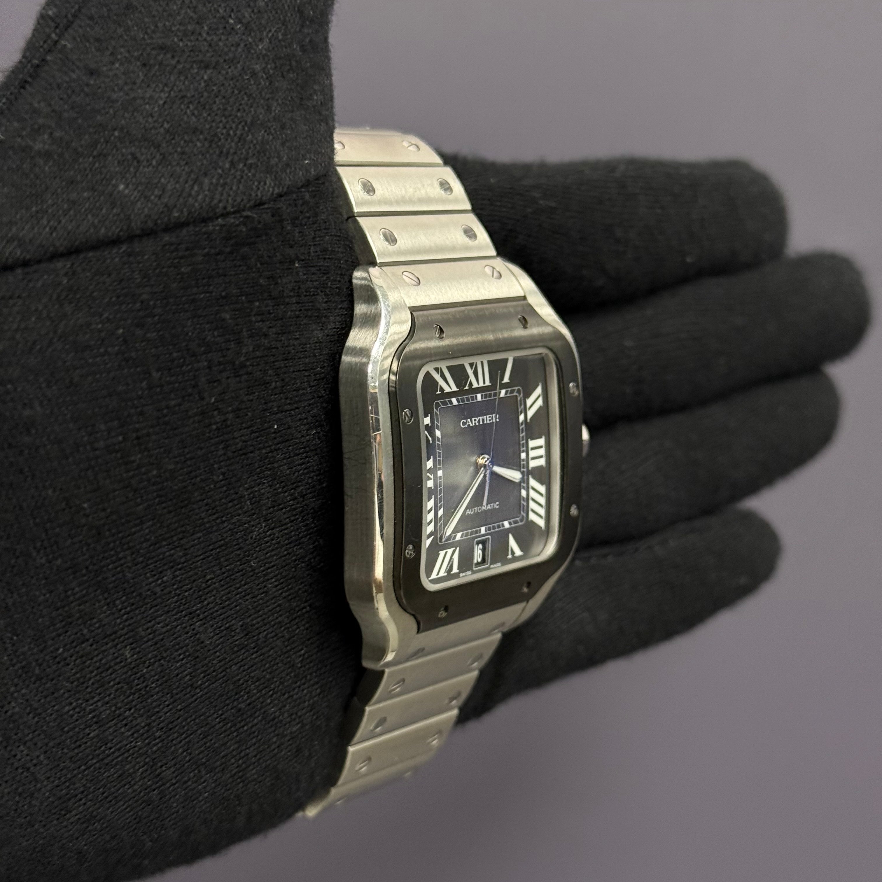 Cartier Santos 40mm Grey Dial Watch Ref# WSSA0037 - Happy Jewelers Fine Jewelry Lifetime Warranty