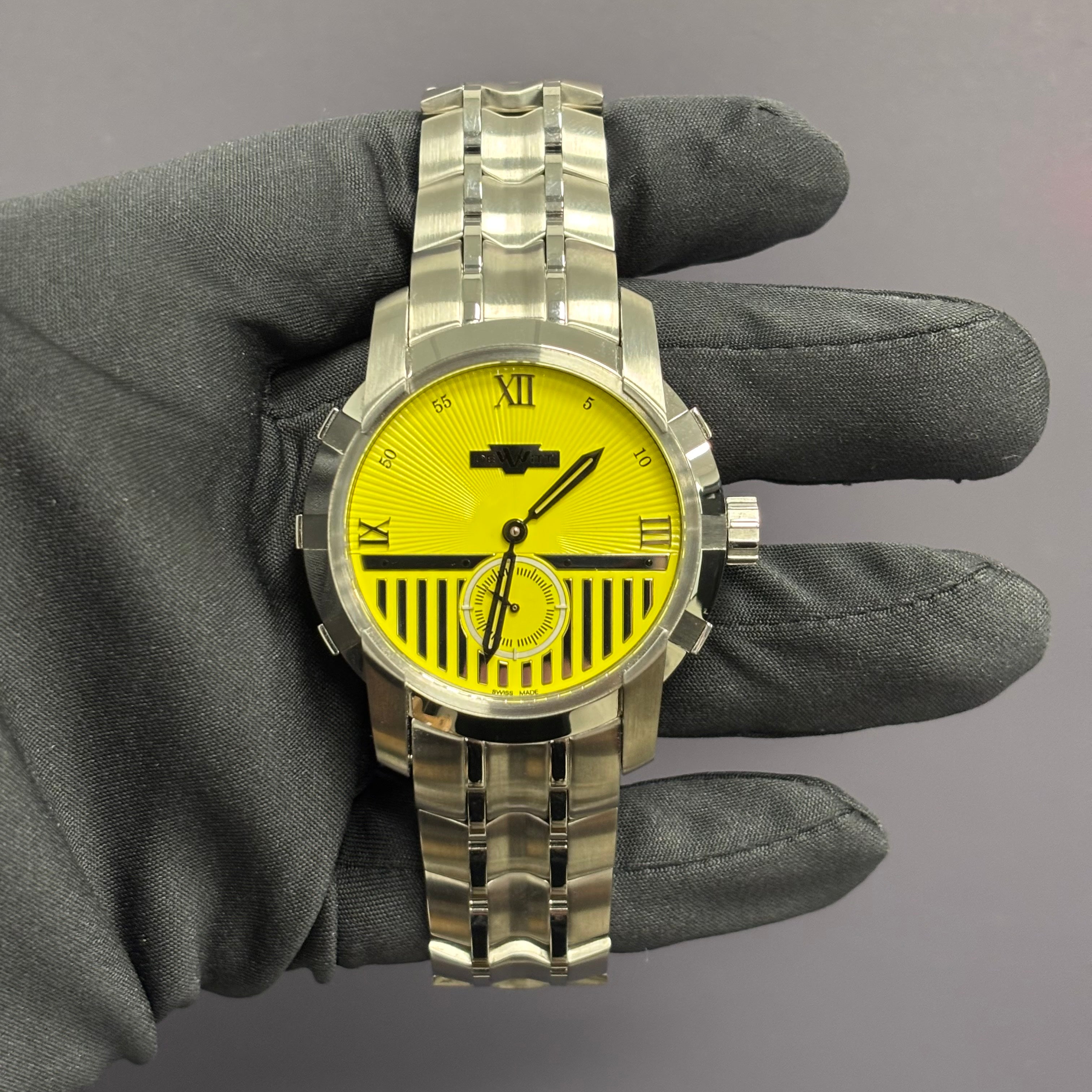 Dewitt Glorious 42mm Yellow Dial Watch Ref# FTV.PTS.006.S - Happy Jewelers Fine Jewelry Lifetime Warranty