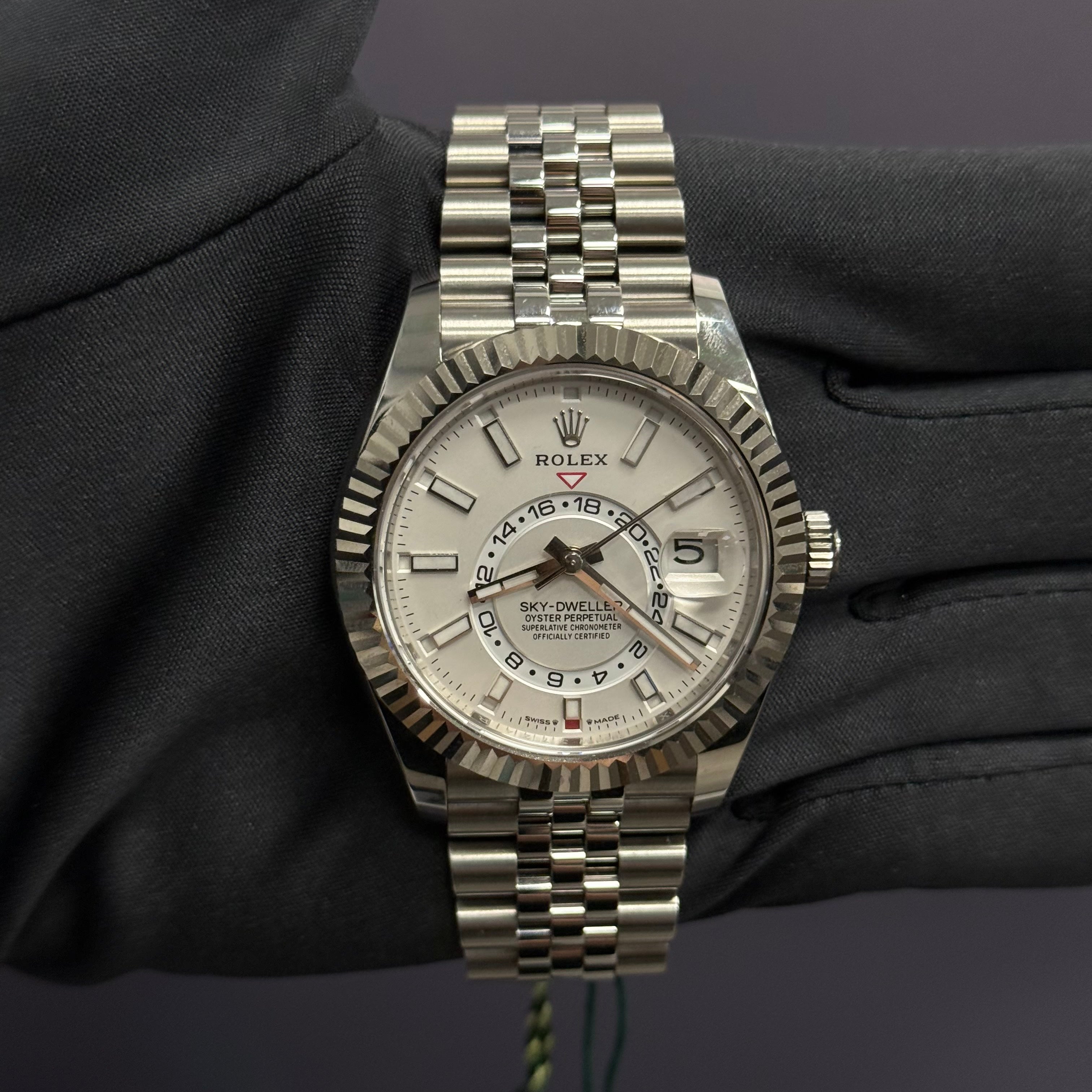 Rolex Sky-Dweller 42mm White Dial Watch Ref# 336934 - Happy Jewelers Fine Jewelry Lifetime Warranty