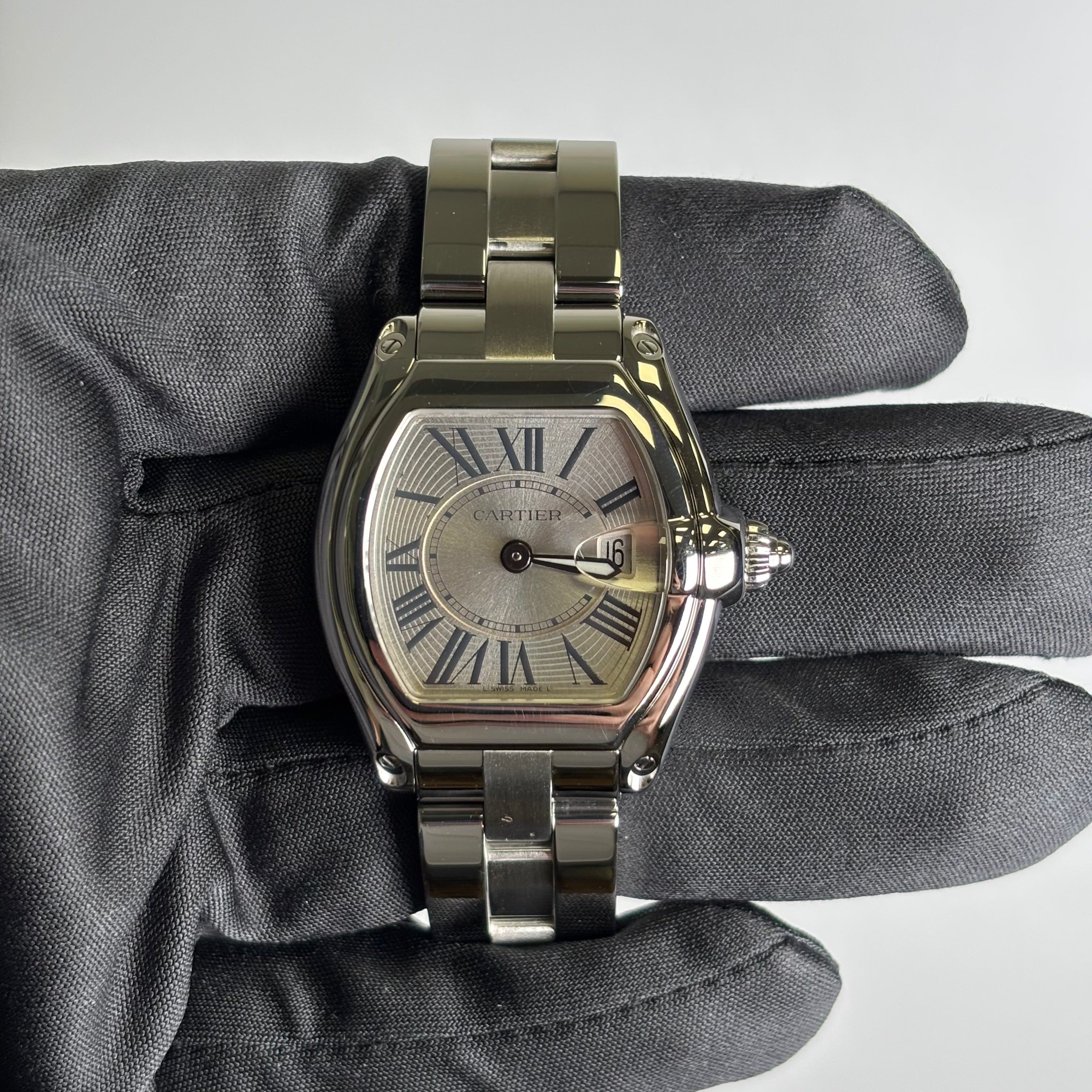 Cartier Roadster 31mm Silver Dial Watch Ref# W62016V3 - Happy Jewelers Fine Jewelry Lifetime Warranty