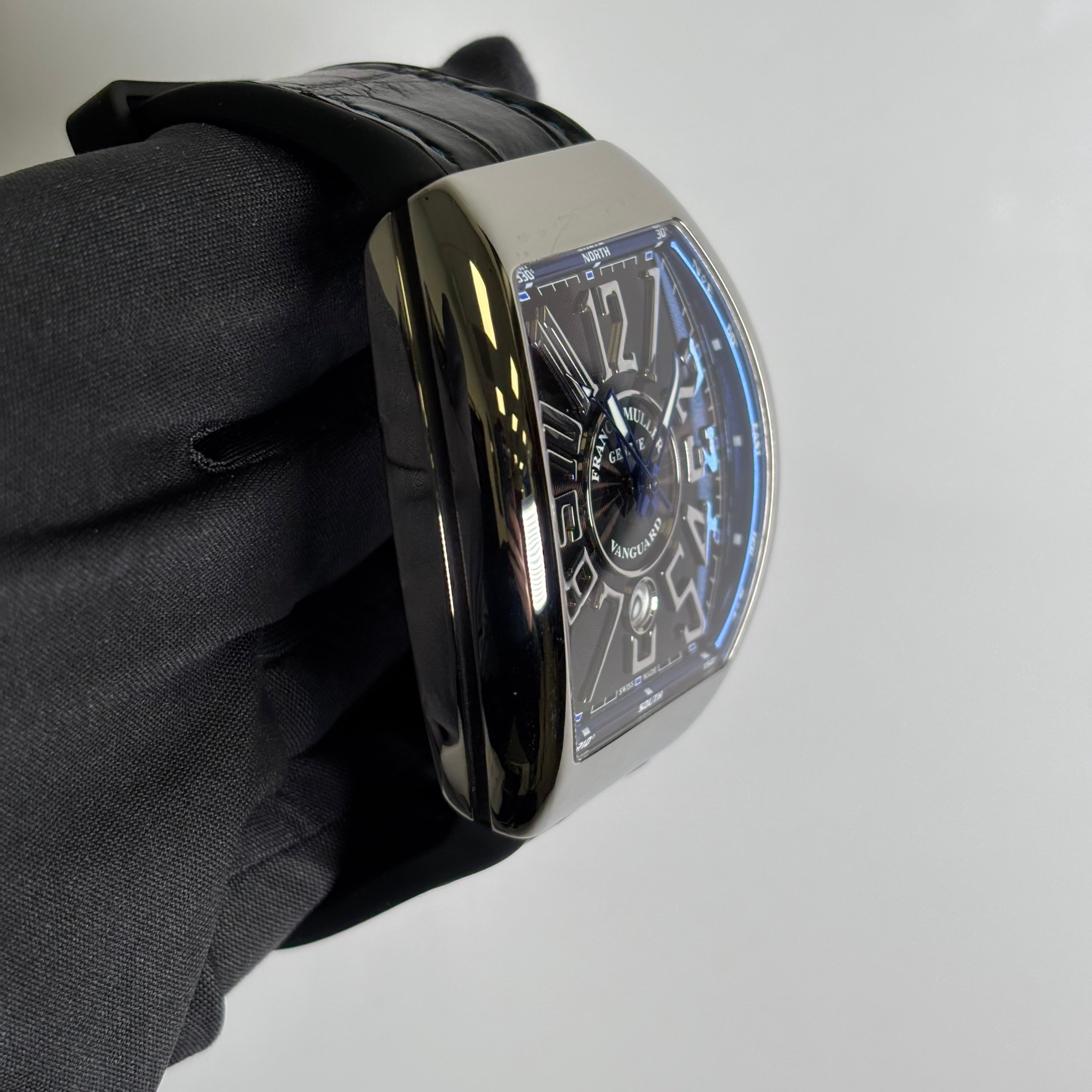 Franck Muller Vanguard 45mm Stainless Steel Watch Ref# V 45 SC DT - Happy Jewelers Fine Jewelry Lifetime Warranty