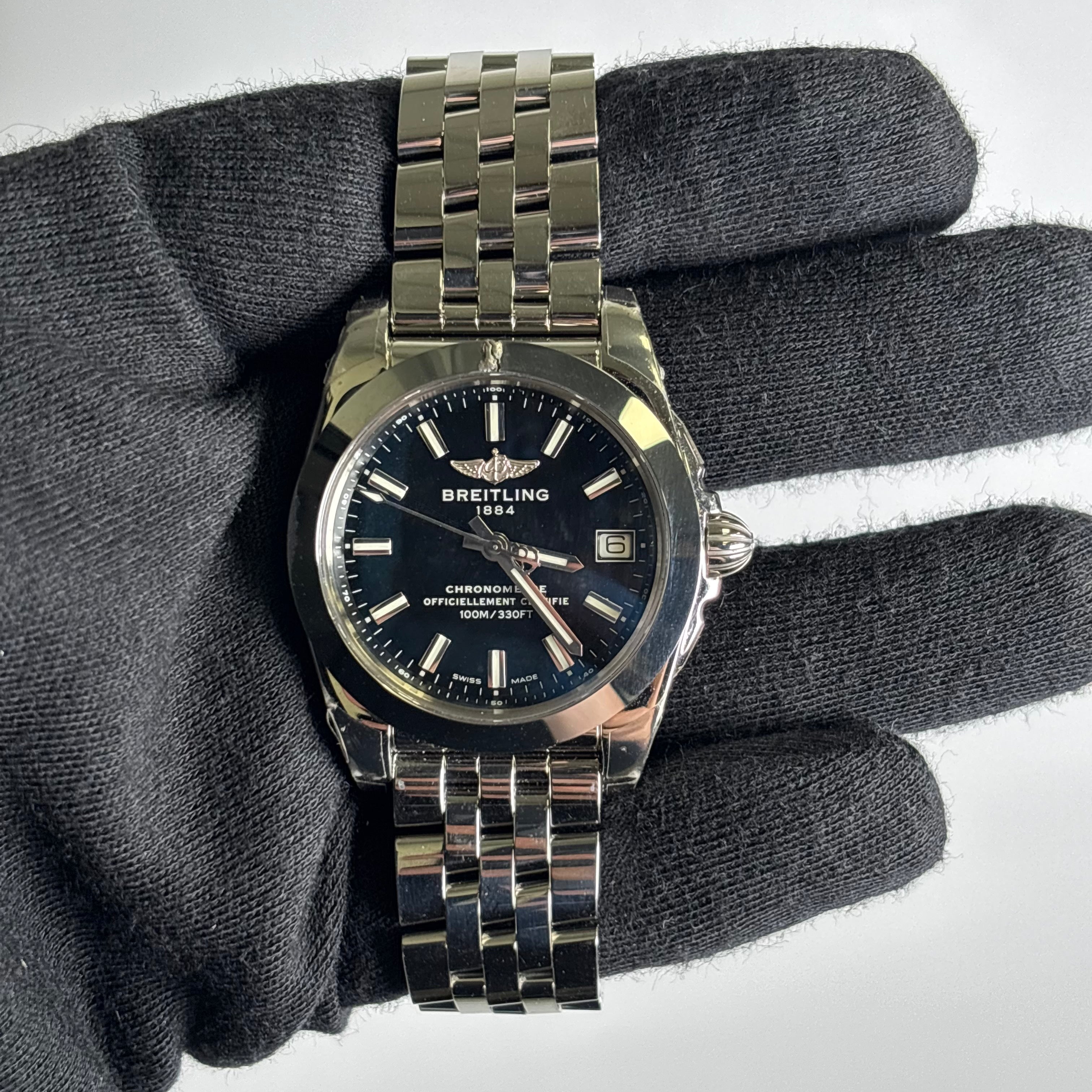 Breitling Galactic 36mm Black Dial Watch Ref# W74330 - Happy Jewelers Fine Jewelry Lifetime Warranty