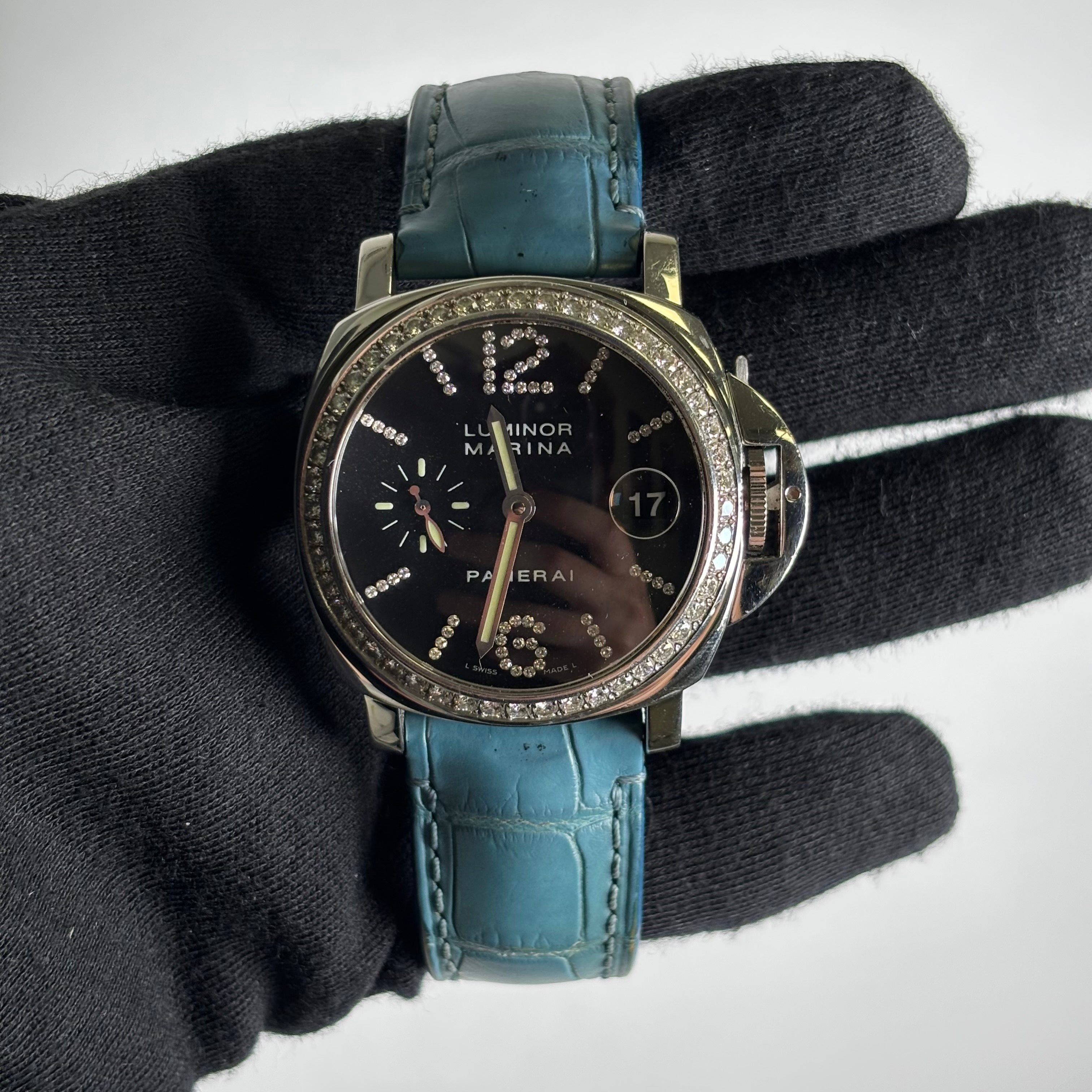 Panerai Luminor 40mm Black Dial Watch Ref# PAM00129 - Happy Jewelers Fine Jewelry Lifetime Warranty