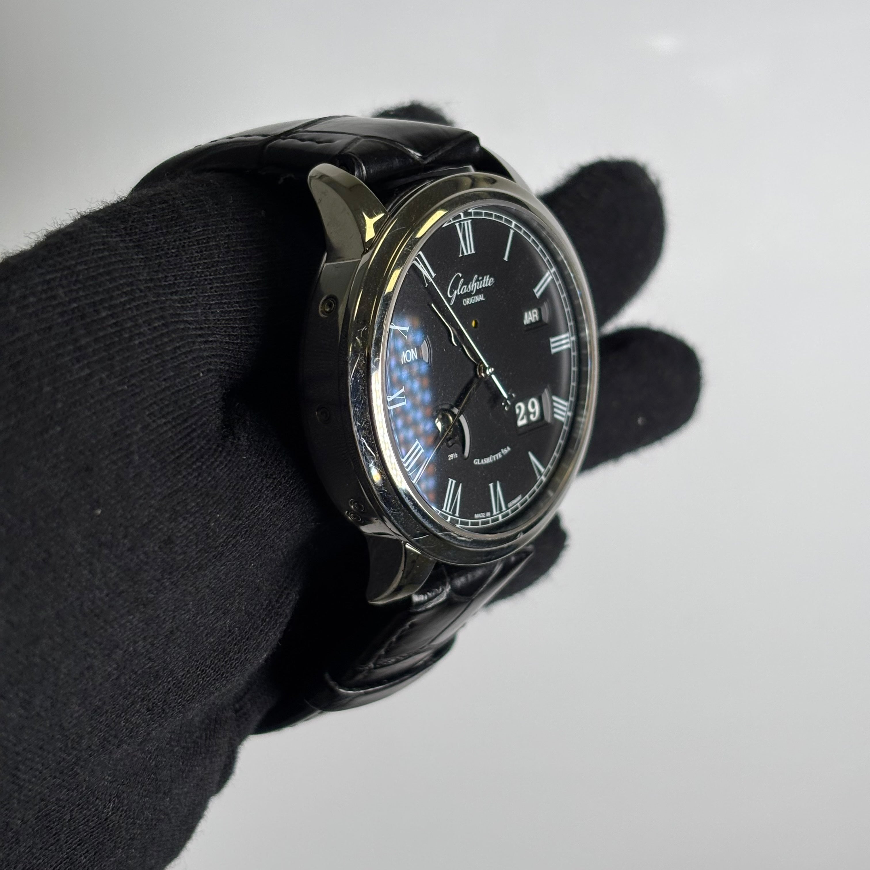 Glashutte Senator 42mm Black Dial Watch Ref# 100-02-25-12 - Happy Jewelers Fine Jewelry Lifetime Warranty