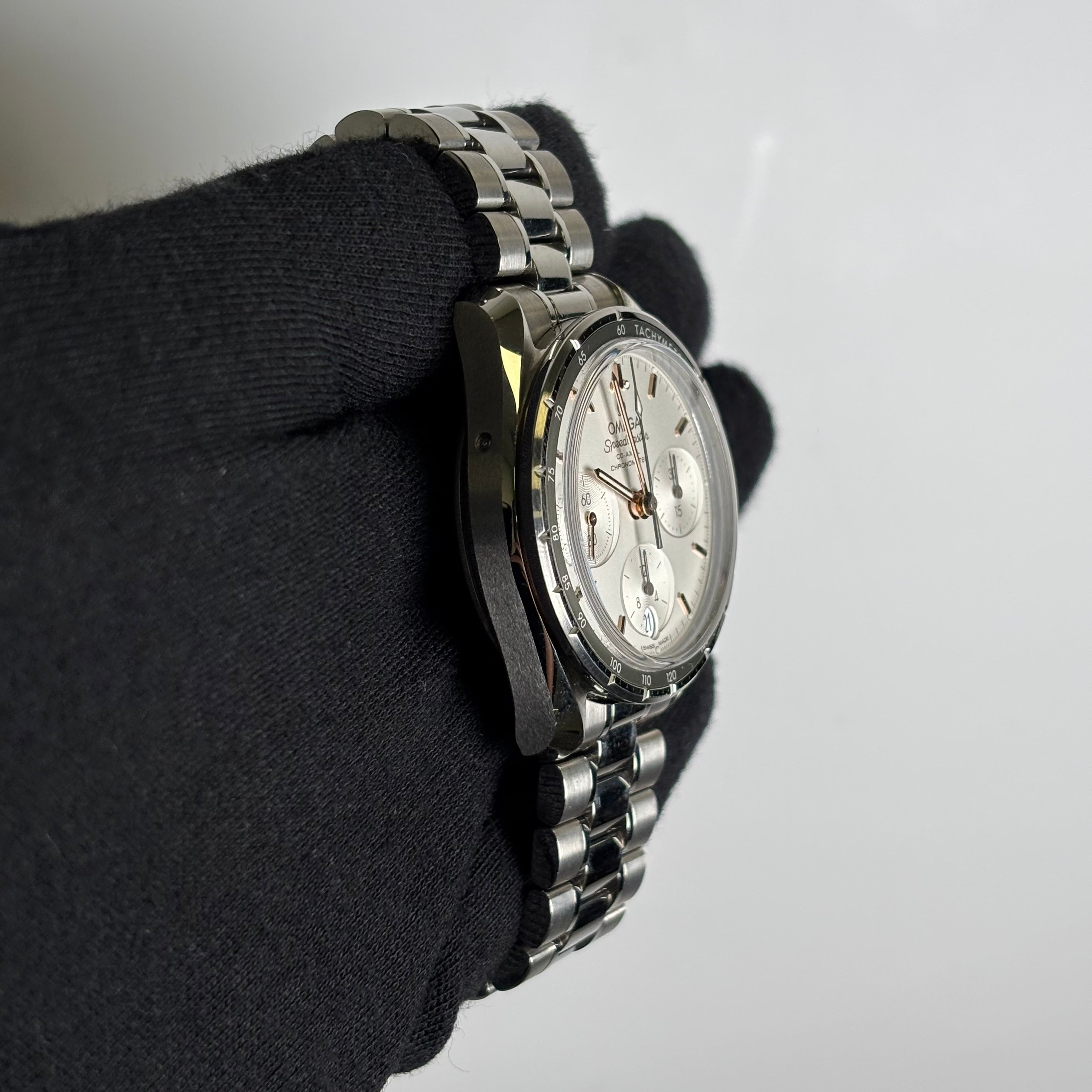 Omega Speedmaster 38mm White Dial Watch Ref# 324.30.38.50.02.001 - Happy Jewelers Fine Jewelry Lifetime Warranty