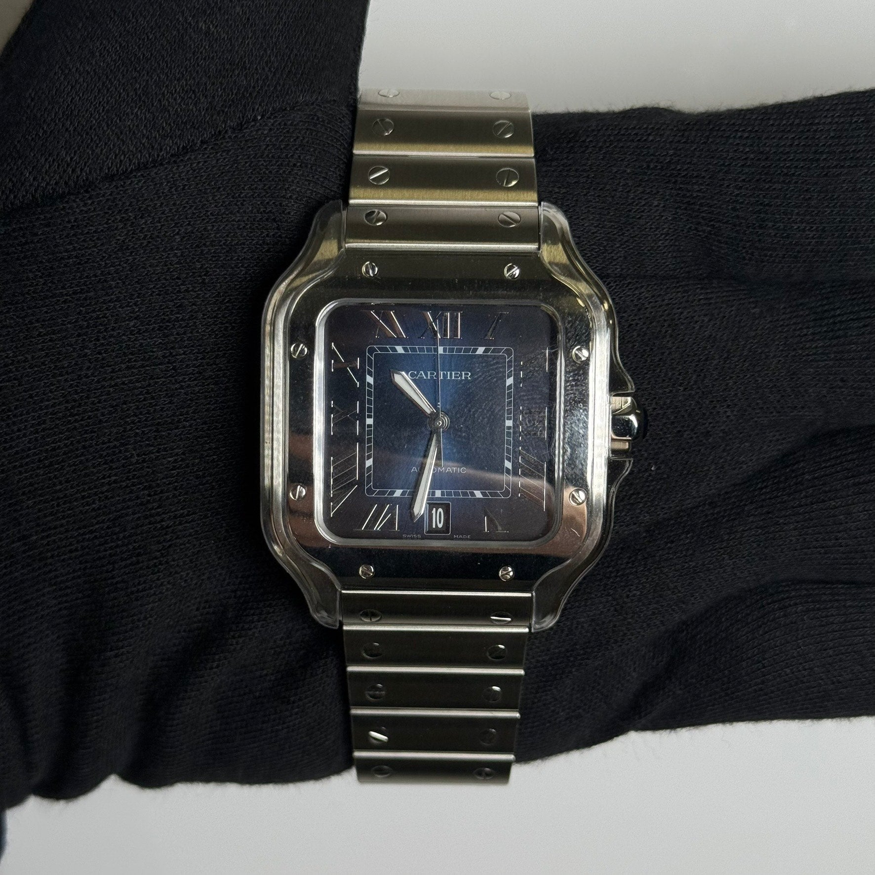 Cartier Santos 40mm Blue Dial Watch Ref# WSSA0071 - Happy Jewelers Fine Jewelry Lifetime Warranty