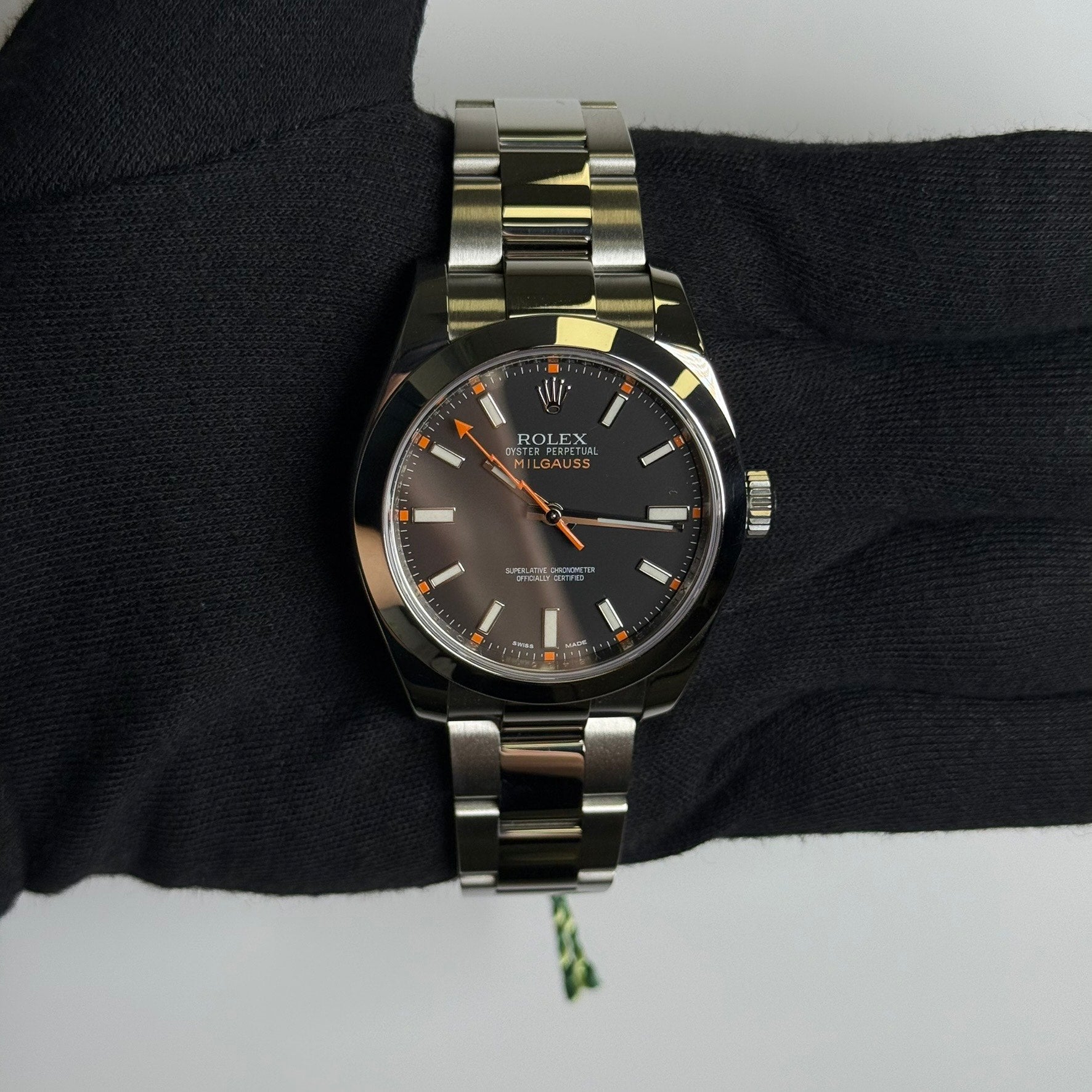 Rolex Milgauss 40mm Black Dial Watch Ref# 116400 - Happy Jewelers Fine Jewelry Lifetime Warranty