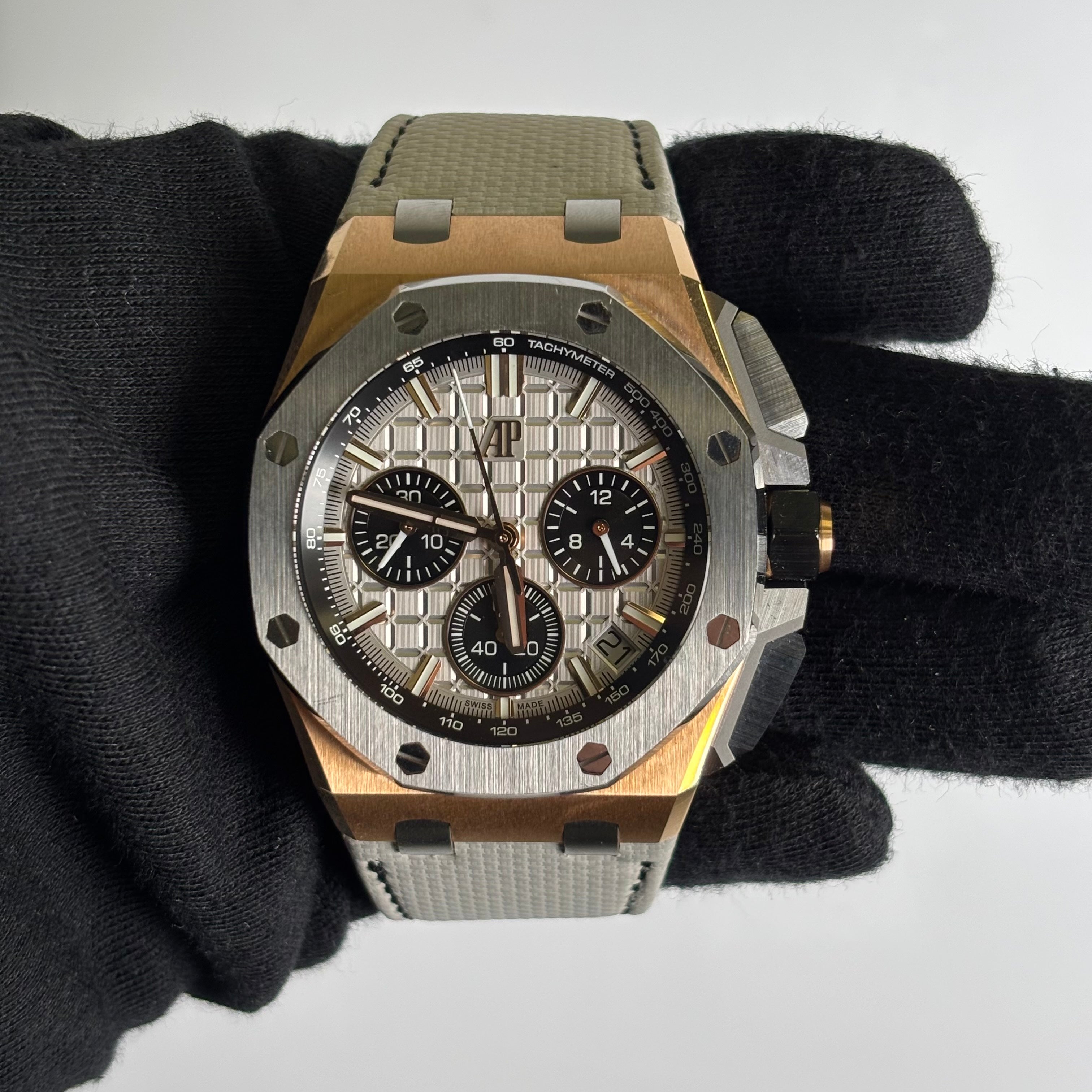 Audemars Piguet Royal Oak 43mm Gray Dial Watch Ref# 26420OI.OO.A015VE.01 - Happy Jewelers Fine Jewelry Lifetime Warranty