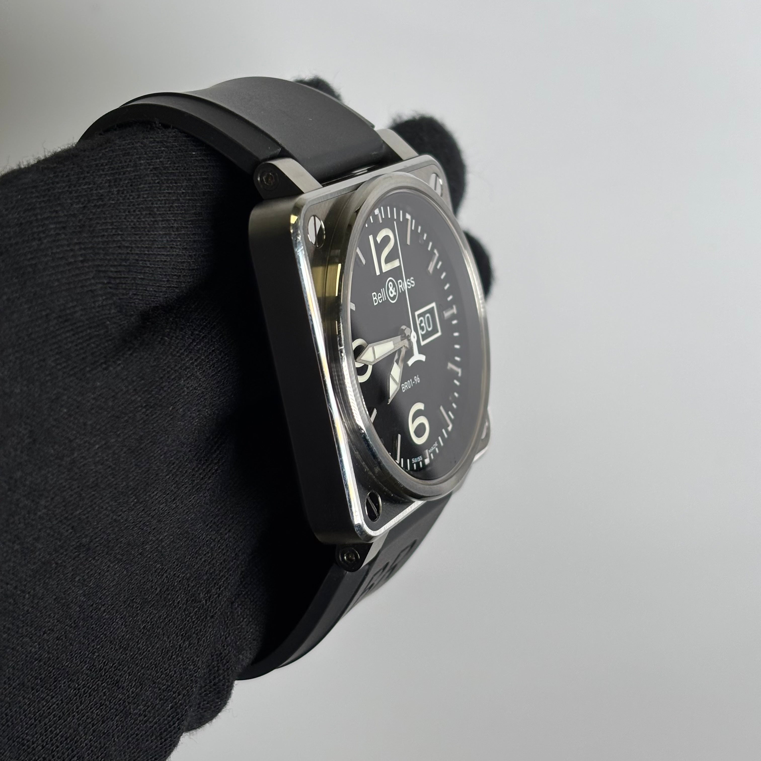 Bell & Ross BR01-96 46mm Black Dial Watch Ref# BR01-96 - Happy Jewelers Fine Jewelry Lifetime Warranty