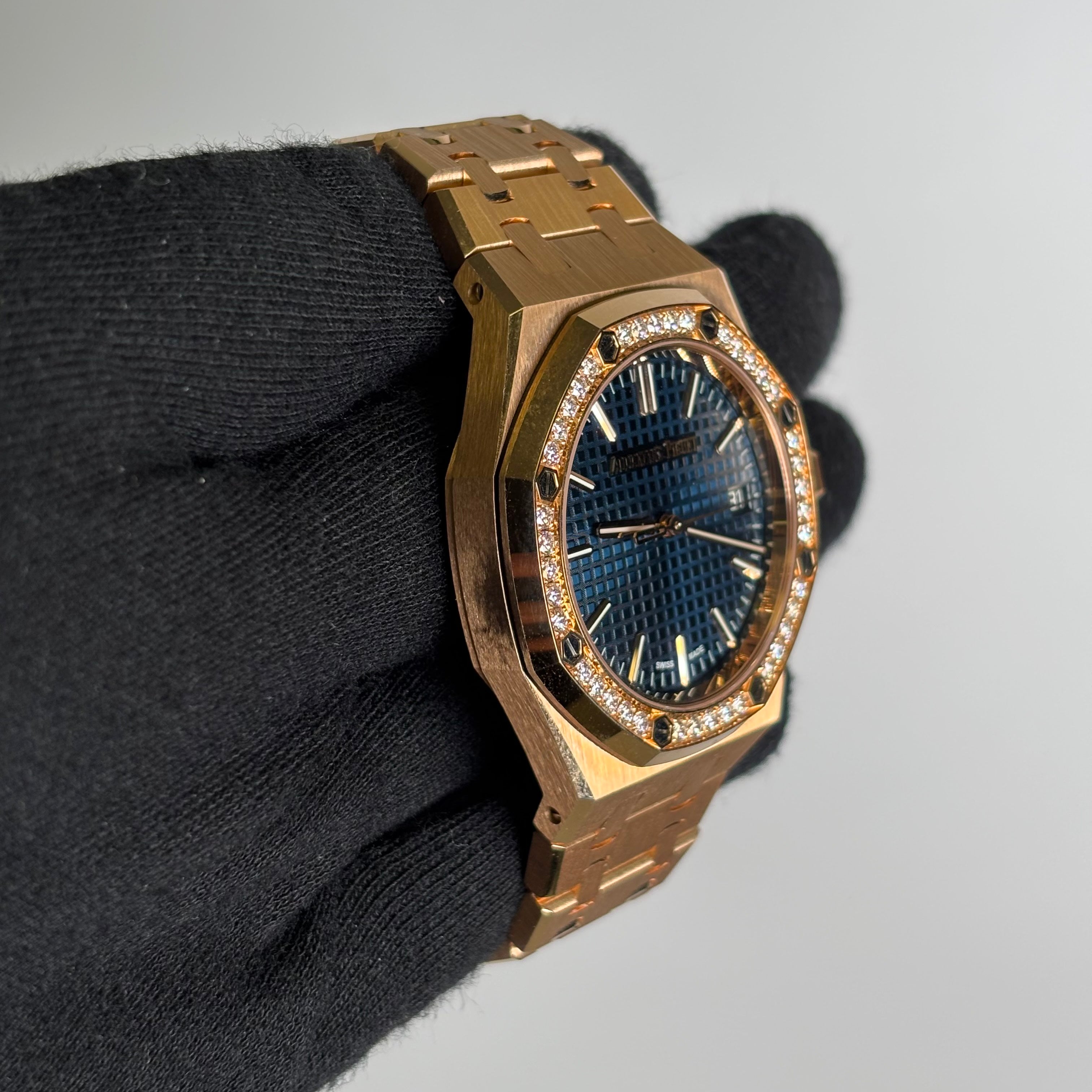 Audemars Piguet Royal Oak 37mm Blue Dial Watch Ref# 15551OR.ZZ.1356OR.02 - Happy Jewelers Fine Jewelry Lifetime Warranty