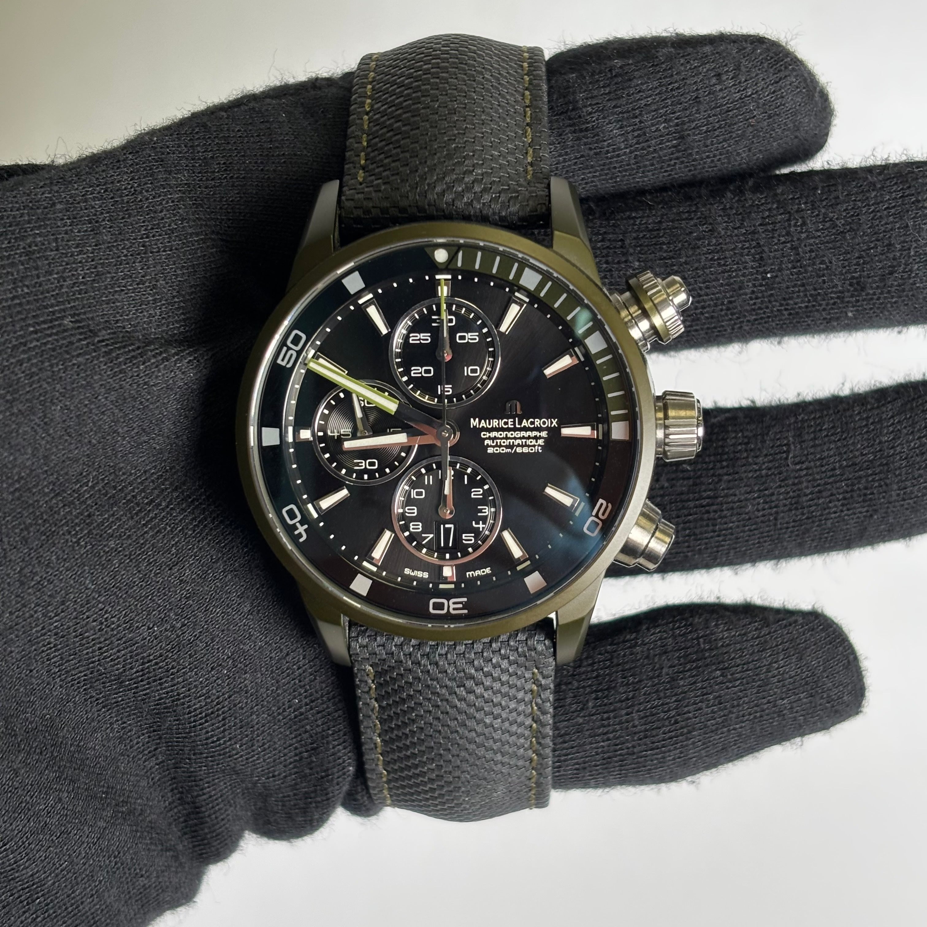 Maurice Lacroix 43mm Black Dial Watch Ref# PT6028-ALB21-331 - Happy Jewelers Fine Jewelry Lifetime Warranty