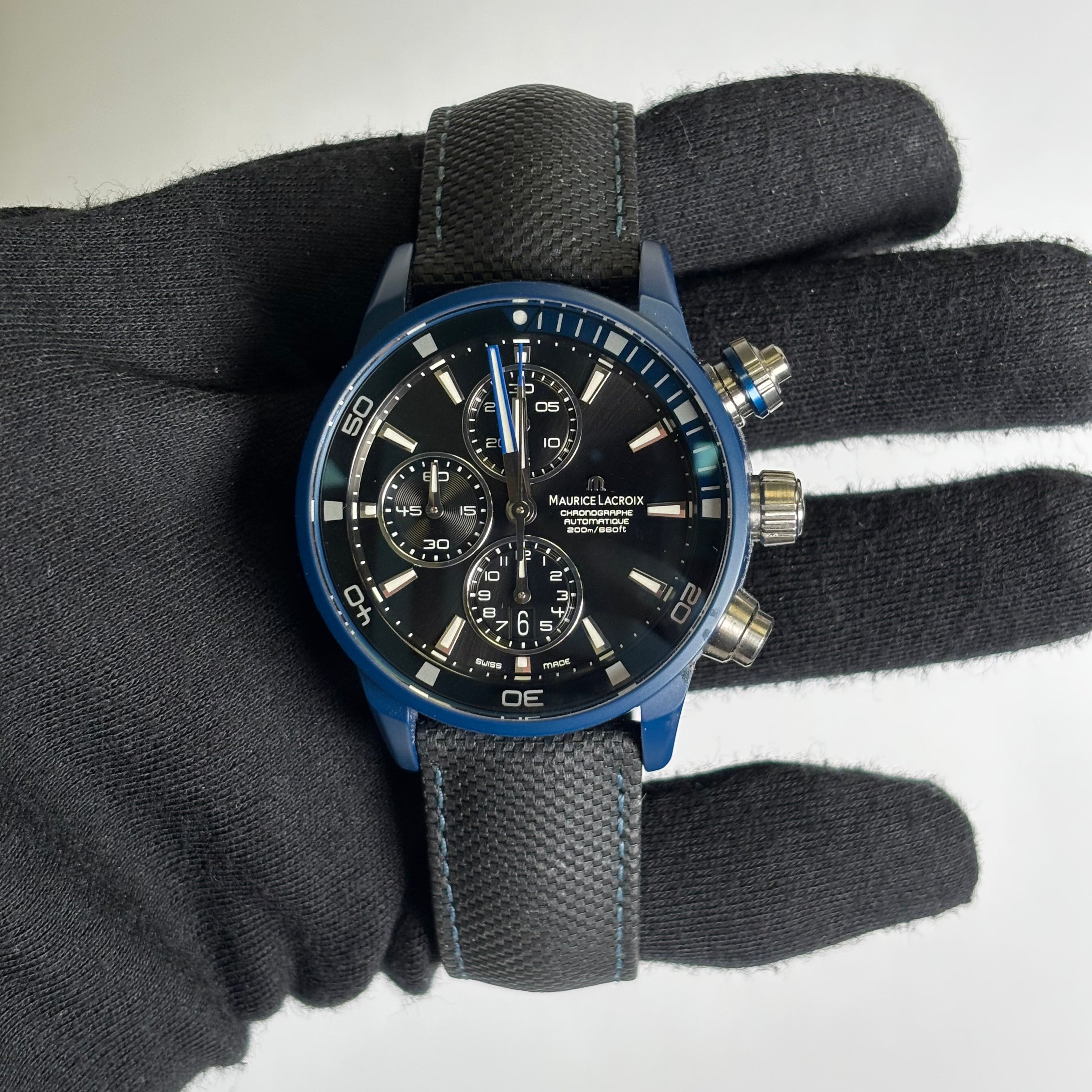 Maurice Lacroix 43mm Black Dial Watch Ref# PT6028-ALB11-331 - Happy Jewelers Fine Jewelry Lifetime Warranty