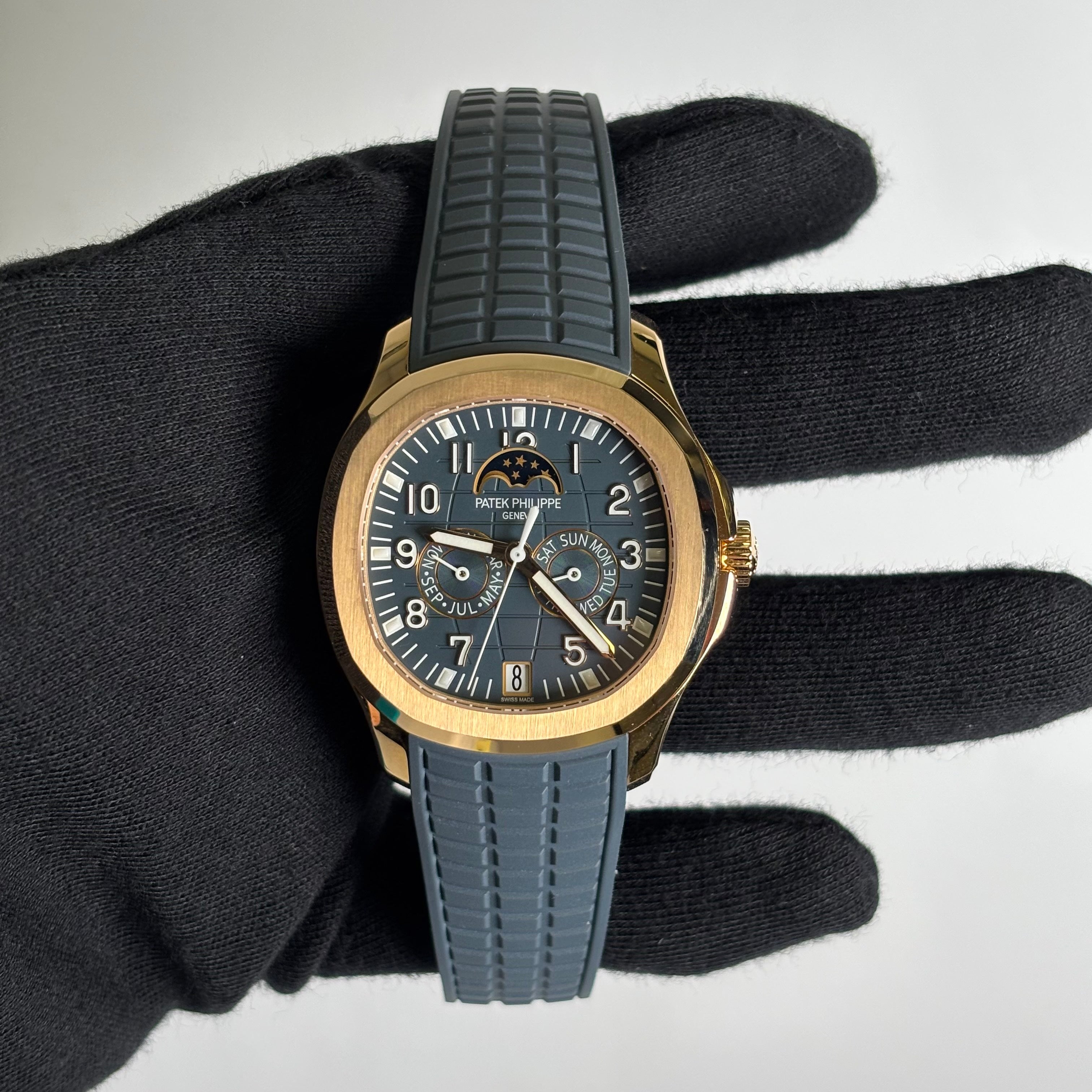 Patek Philippe Aquanaut 39mm Blue Dial Watch Ref# 5261R-001 - Happy Jewelers Fine Jewelry Lifetime Warranty