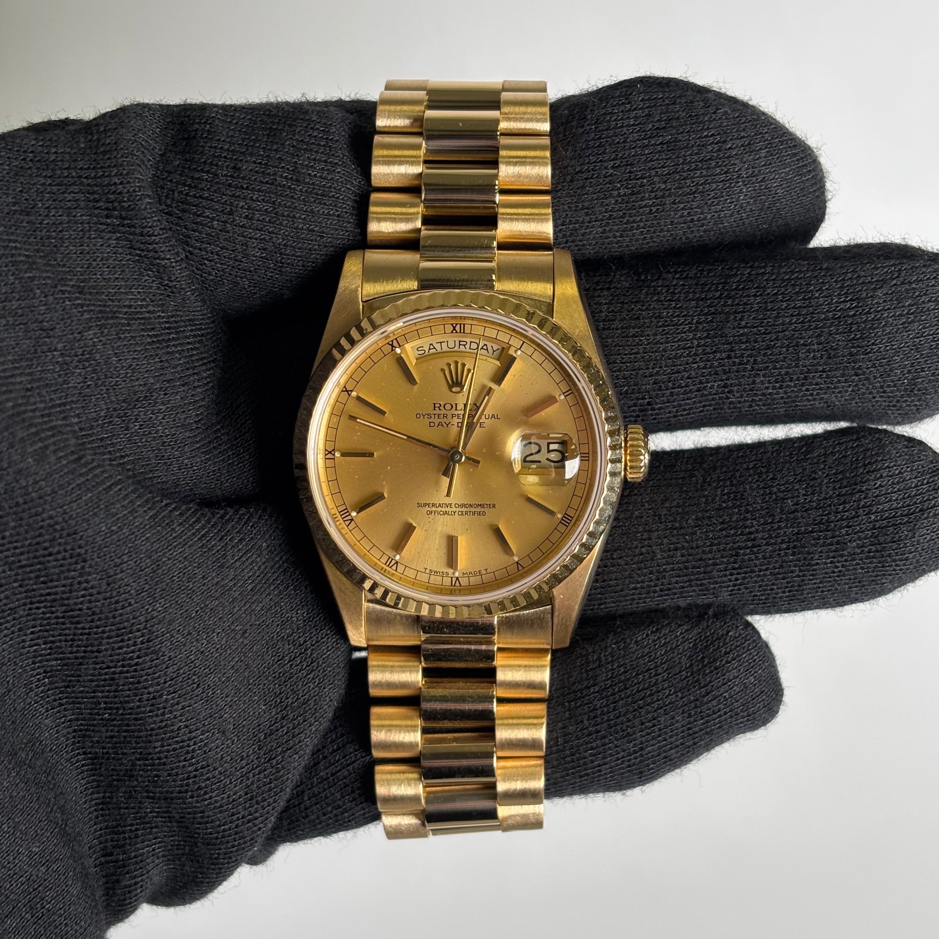 Rolex Day-Date 36mm Champagne Dial Watch Ref# 18238 - Happy Jewelers Fine Jewelry Lifetime Warranty