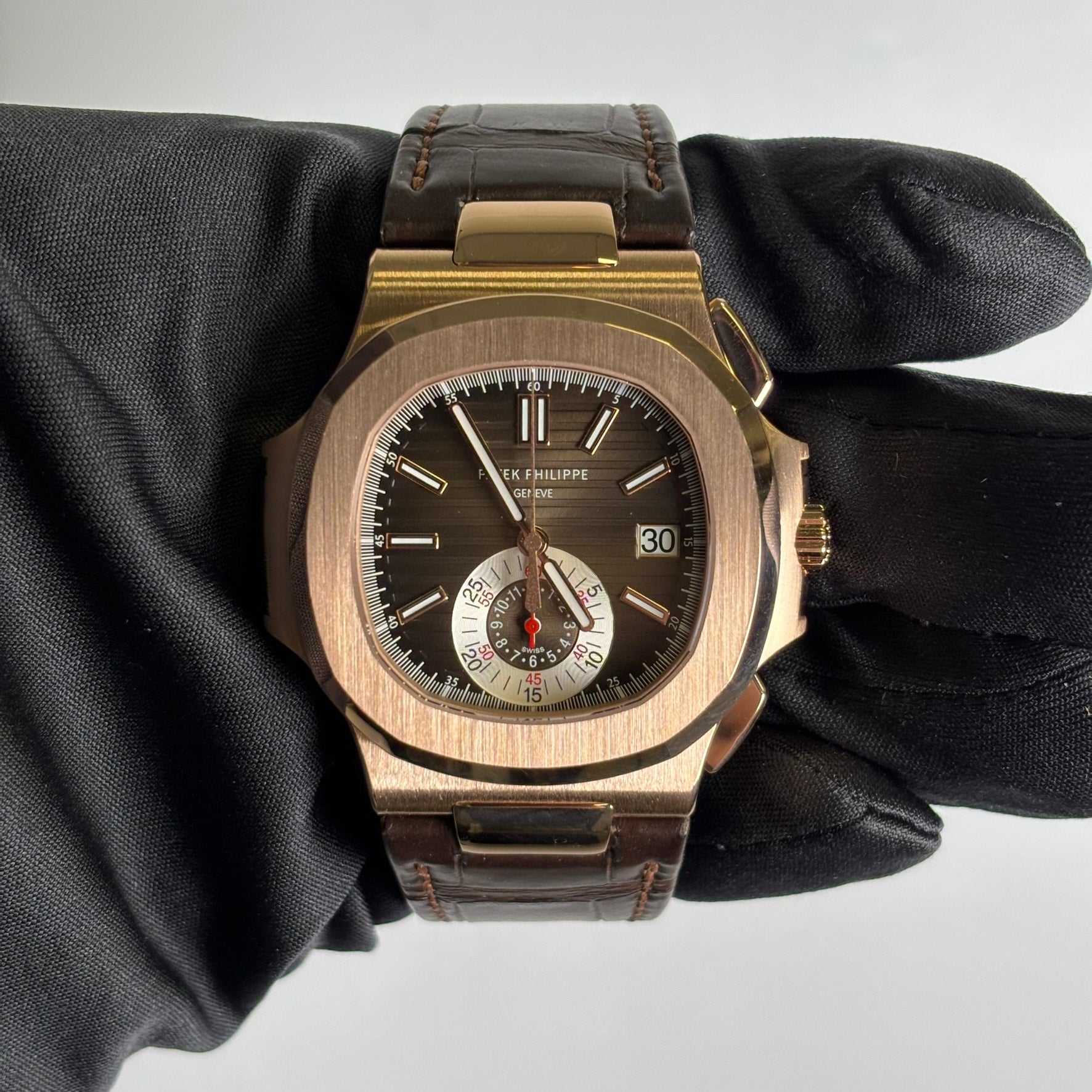 Patek Philippe Nautilus 40.5mm Brown Dial Watch Ref# 5980R-001 - Happy Jewelers Fine Jewelry Lifetime Warranty