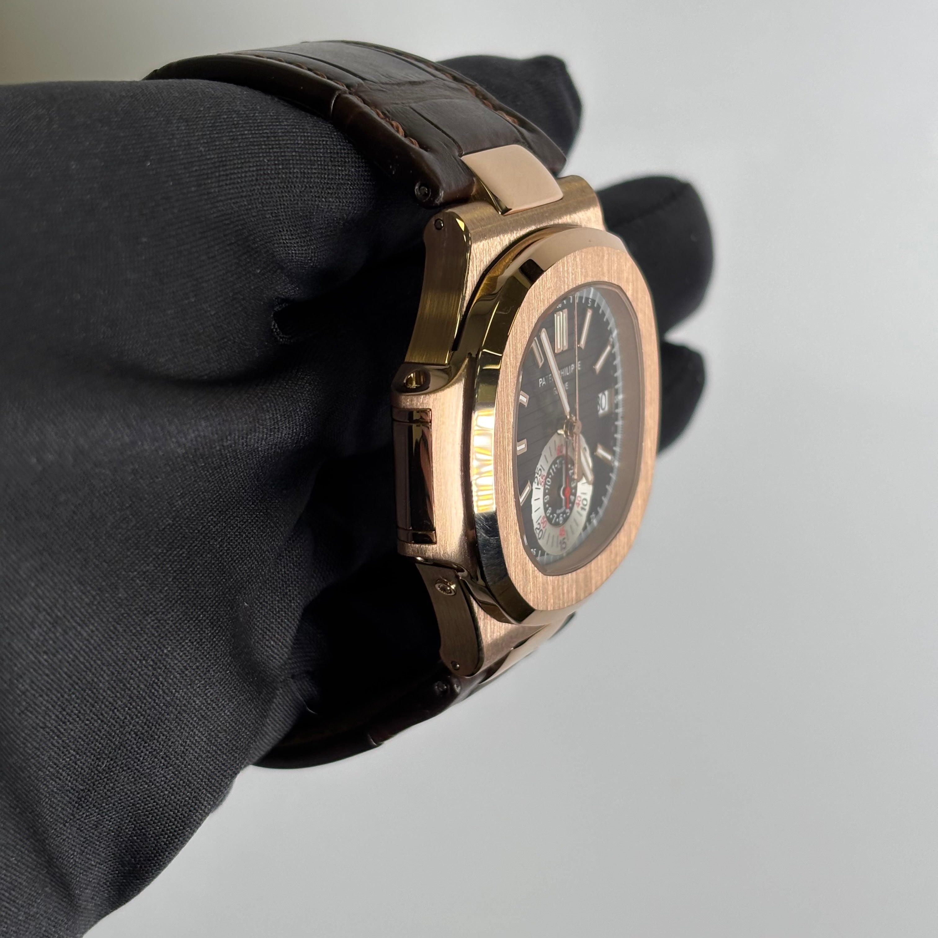 Patek Philippe Nautilus 40.5mm Brown Dial Watch Ref# 5980R-001 - Happy Jewelers Fine Jewelry Lifetime Warranty