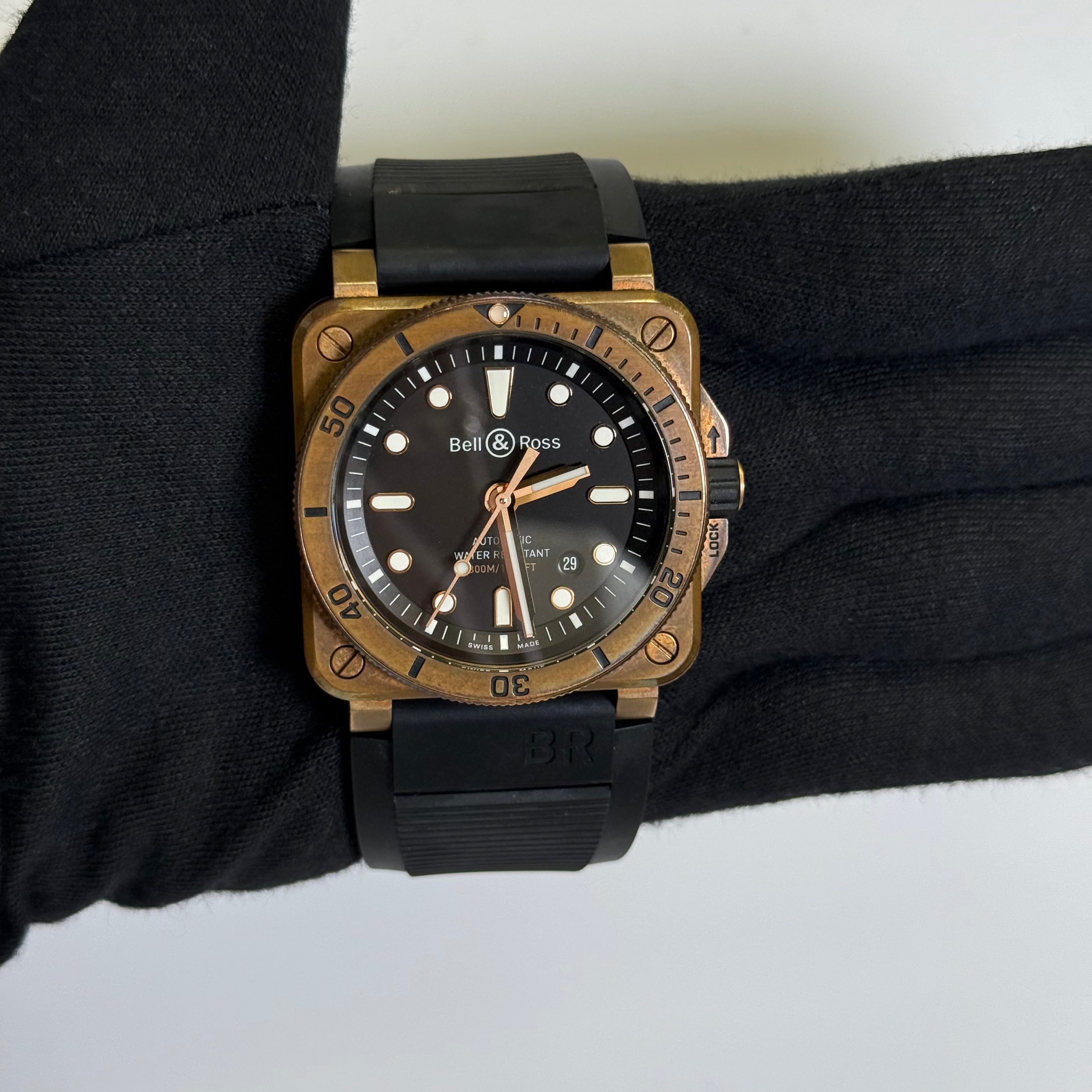 Bell & Ross Diver 42mm Black Dial Watch Ref# BR0392-D-BL-BR/SCA - Happy Jewelers Fine Jewelry Lifetime Warranty