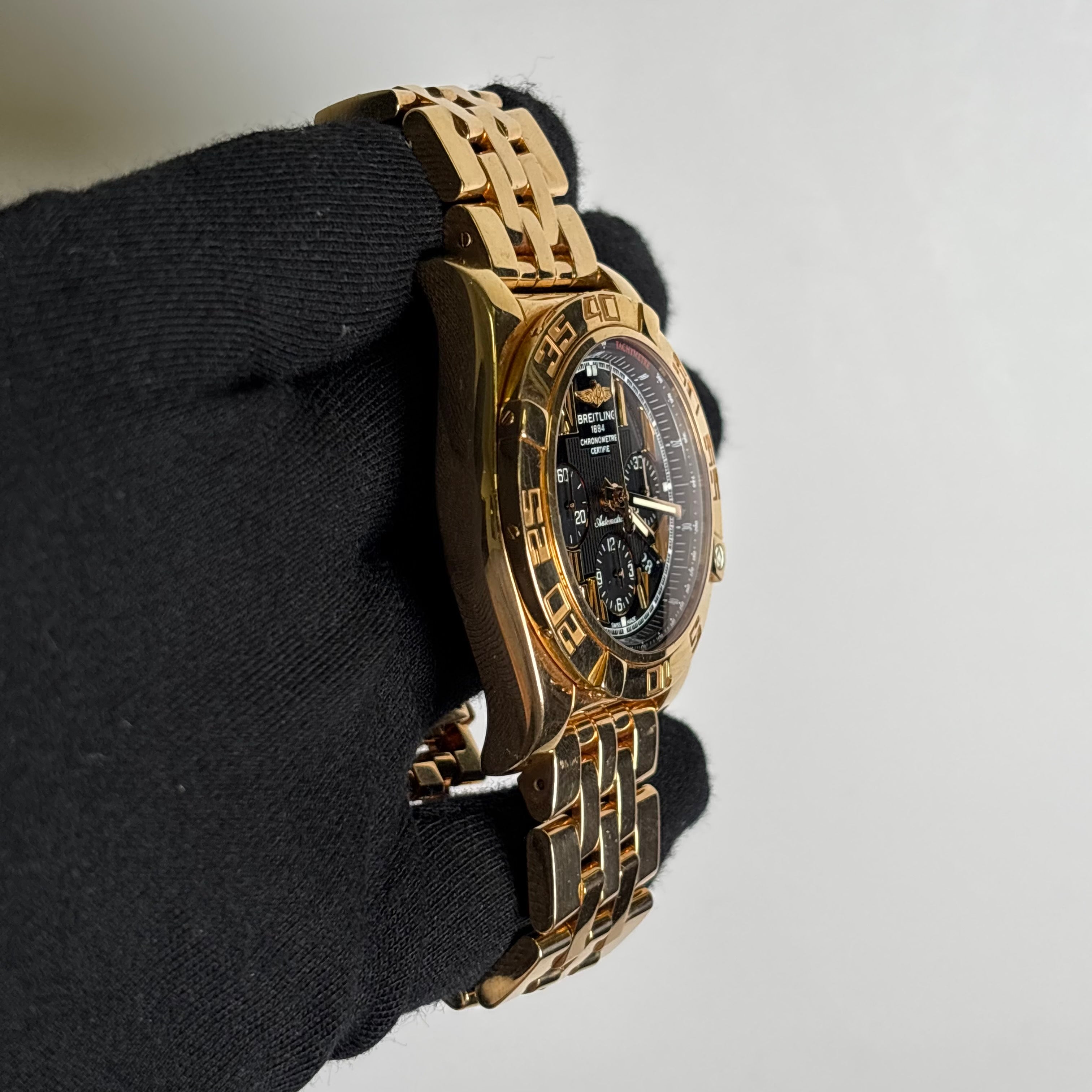 Breitling Chronomat 43.5mm Black Dial Watch Ref# HB0110 - Happy Jewelers Fine Jewelry Lifetime Warranty