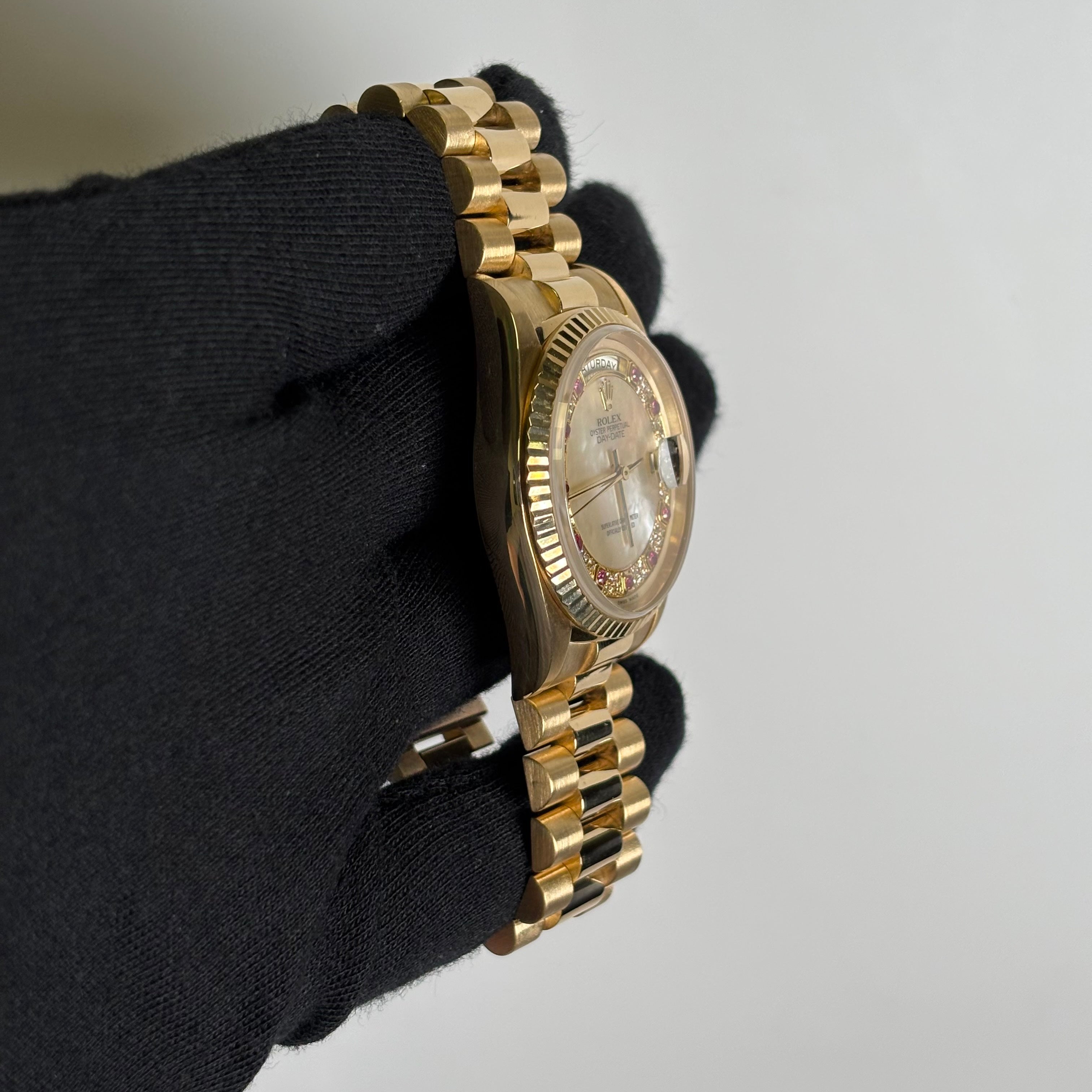 Rolex Day-Date 36mm MOP Dial Watch Ref# 18238 - Happy Jewelers Fine Jewelry Lifetime Warranty