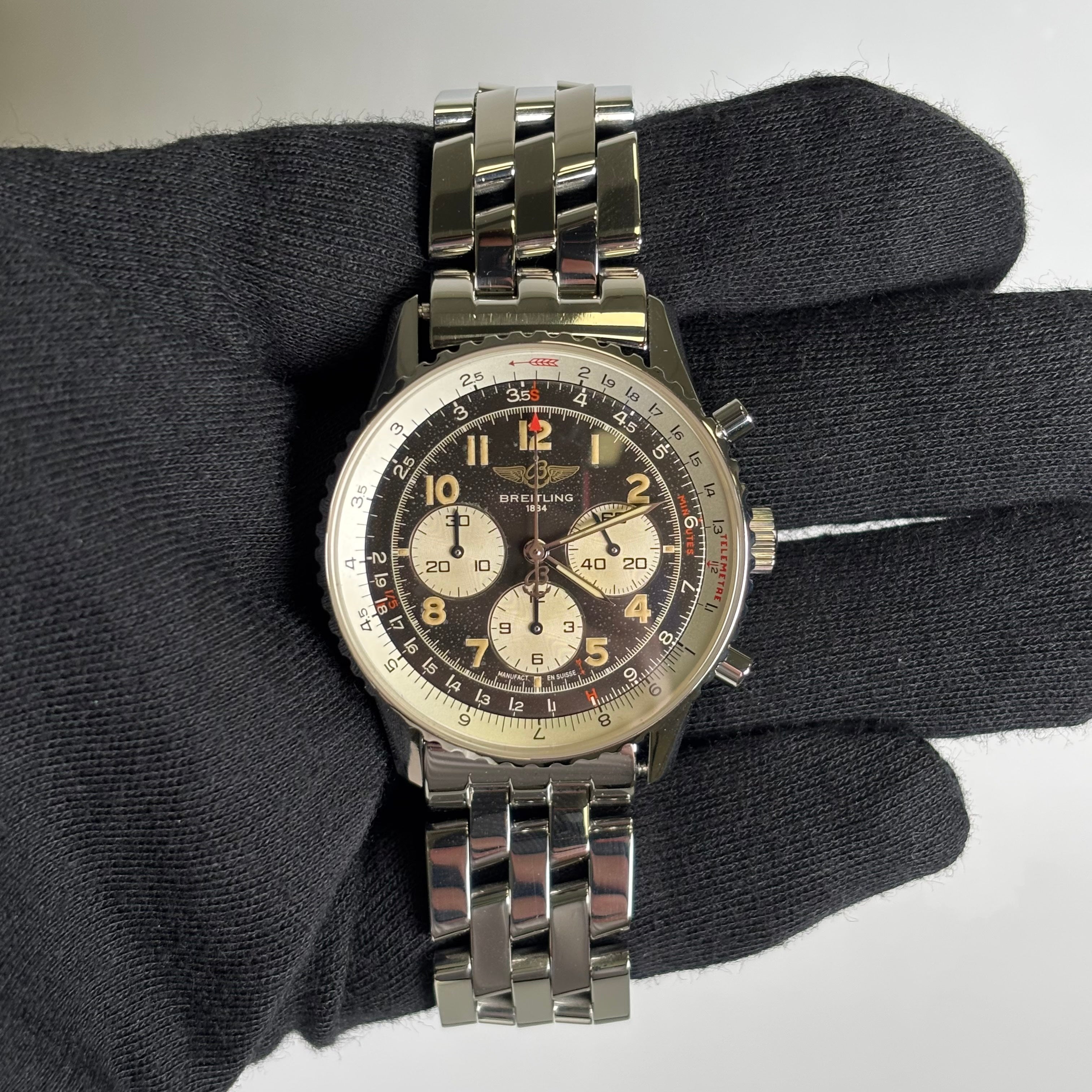 Breitling Navitimer 38mm Black Dial Watch Ref# A30022 - Happy Jewelers Fine Jewelry Lifetime Warranty