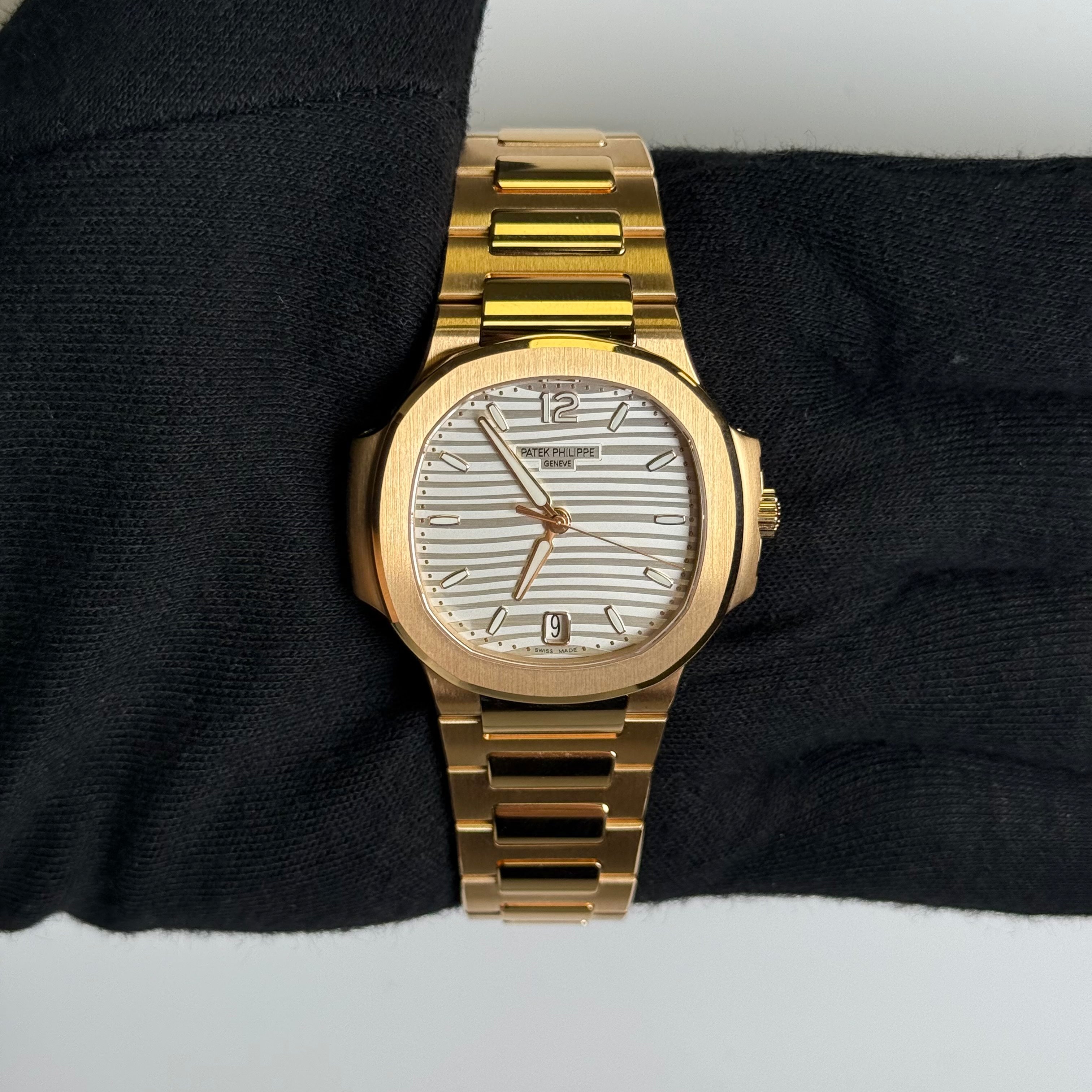 Patek Philippe Nautilus 35mm Silver Dial Watch Ref# 7118/1R-001 - Happy Jewelers Fine Jewelry Lifetime Warranty