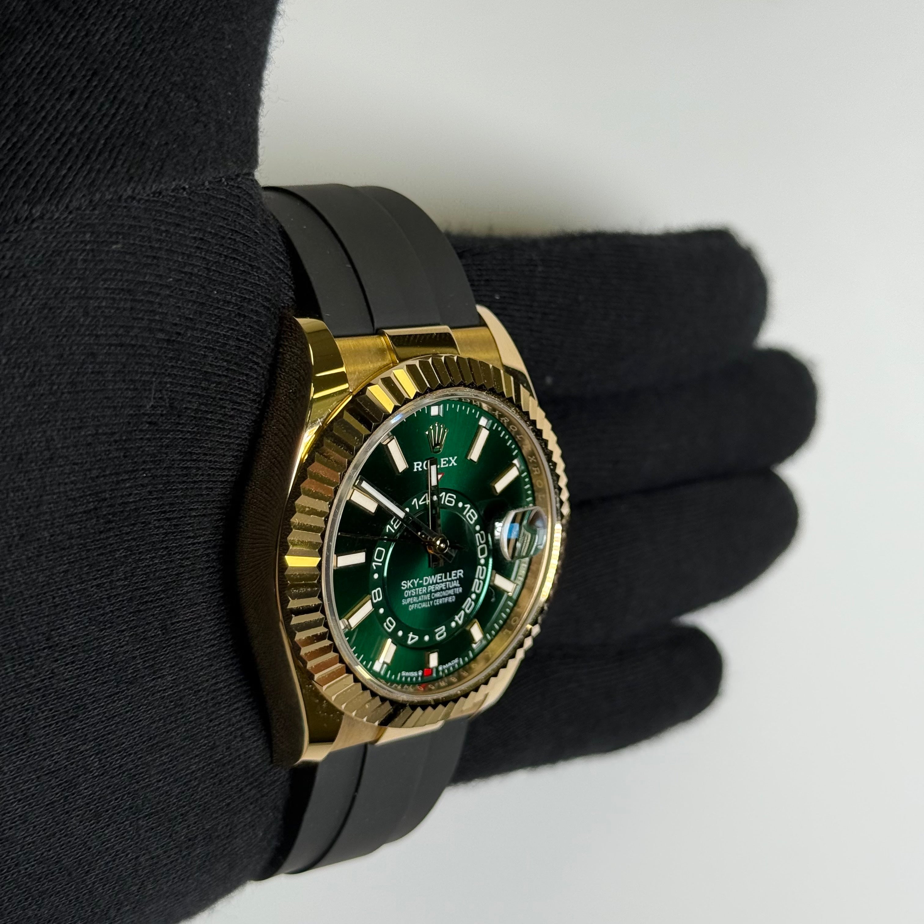 Rolex Sky-Dweller 42mm Green Dial Watch Ref# 336238 - Happy Jewelers Fine Jewelry Lifetime Warranty