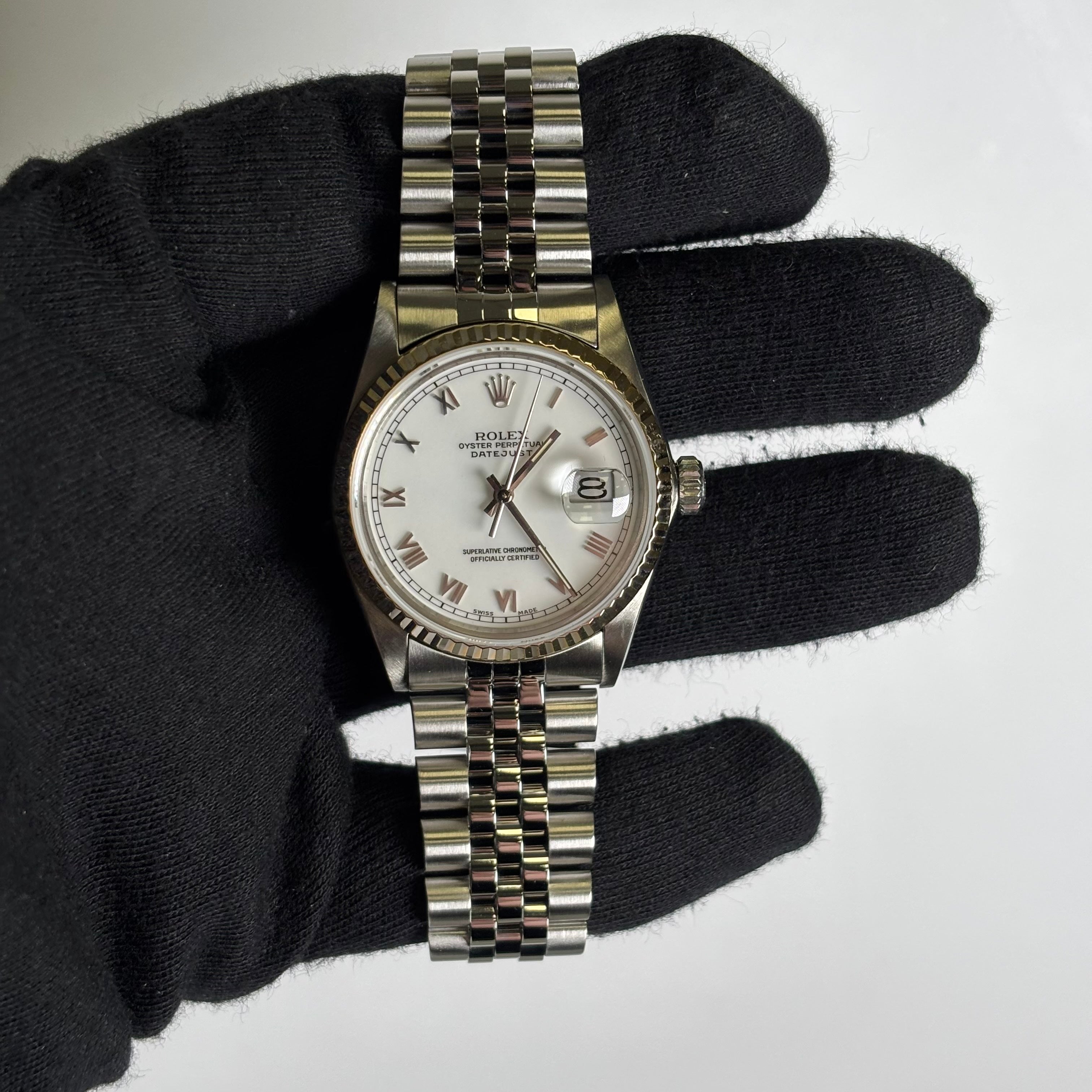 Rolex Datejust 36mm White Dial Watch Ref# 16014 - Happy Jewelers Fine Jewelry Lifetime Warranty