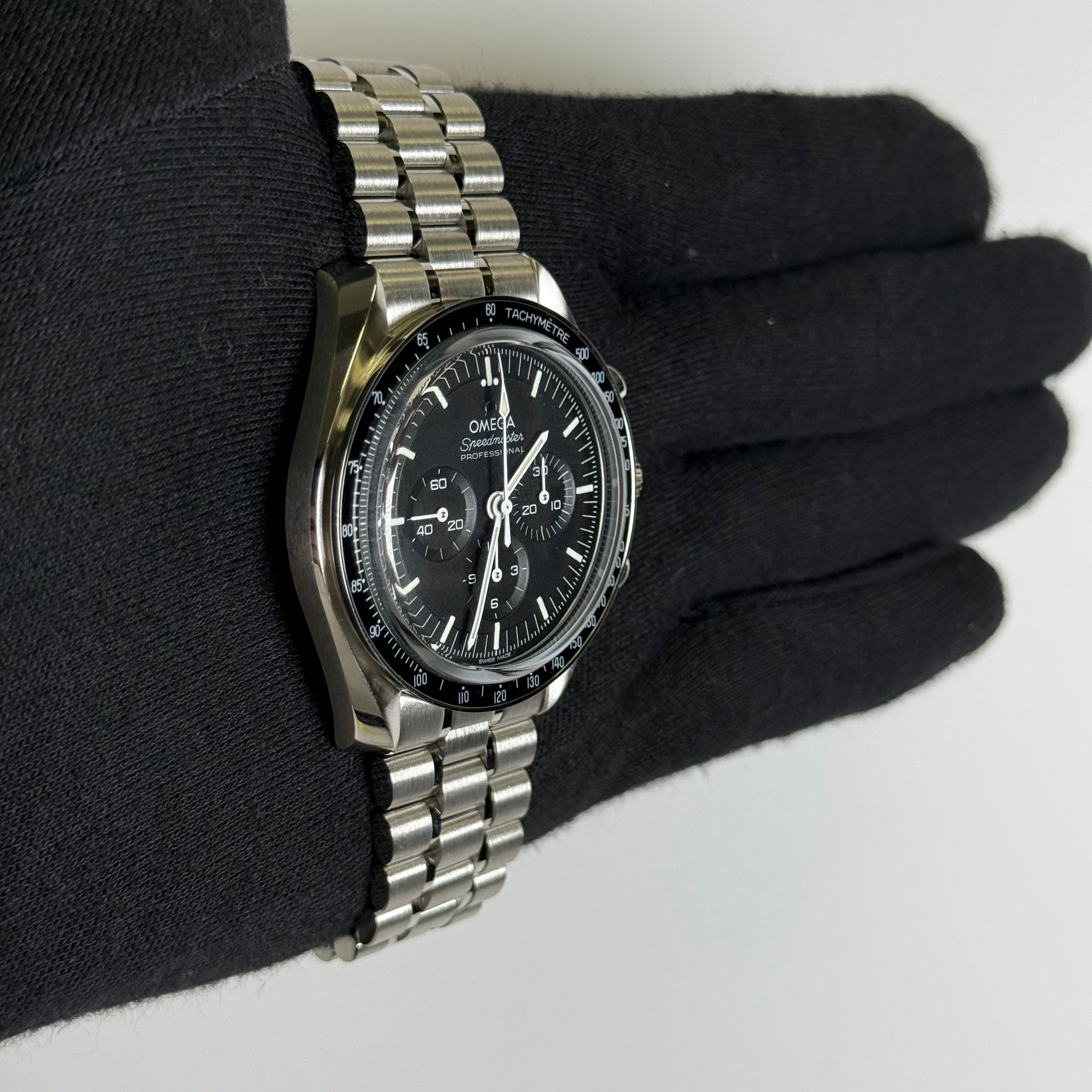 Omega Speedmaster 42mm Black Dial Watch Ref# 310.30.42.50.01.002 - Happy Jewelers Fine Jewelry Lifetime Warranty
