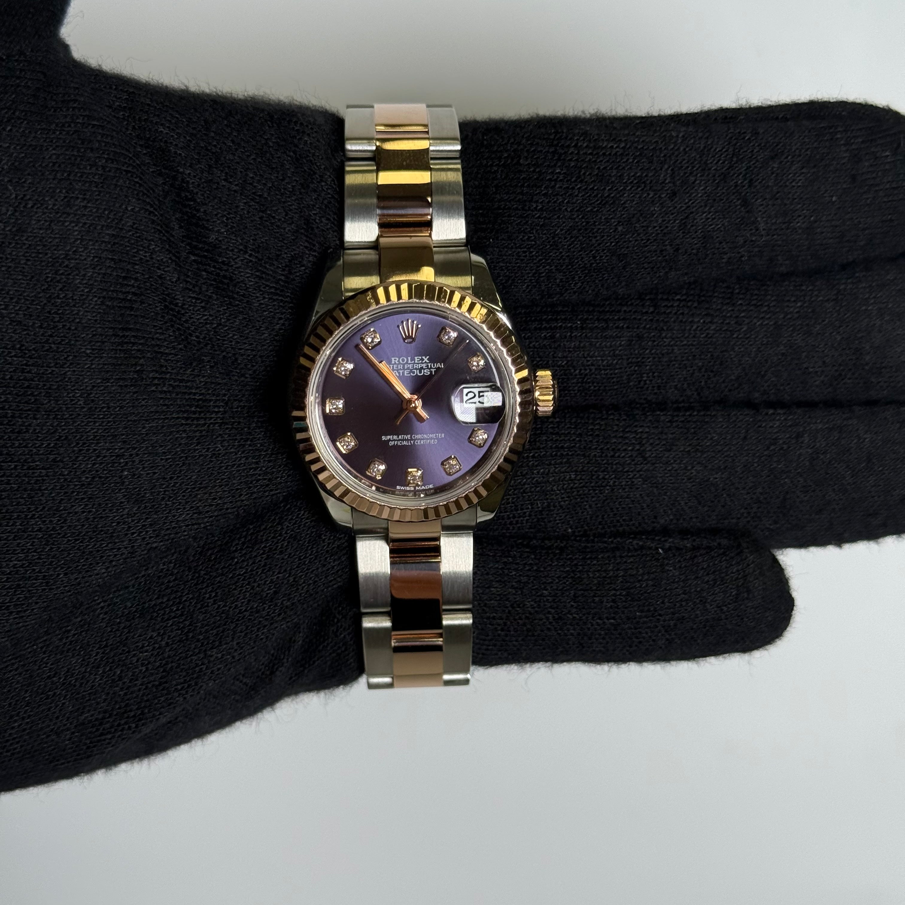 Rolex Datejust 28mm Purple Dial Watch Ref# 279171 - Happy Jewelers Fine Jewelry Lifetime Warranty