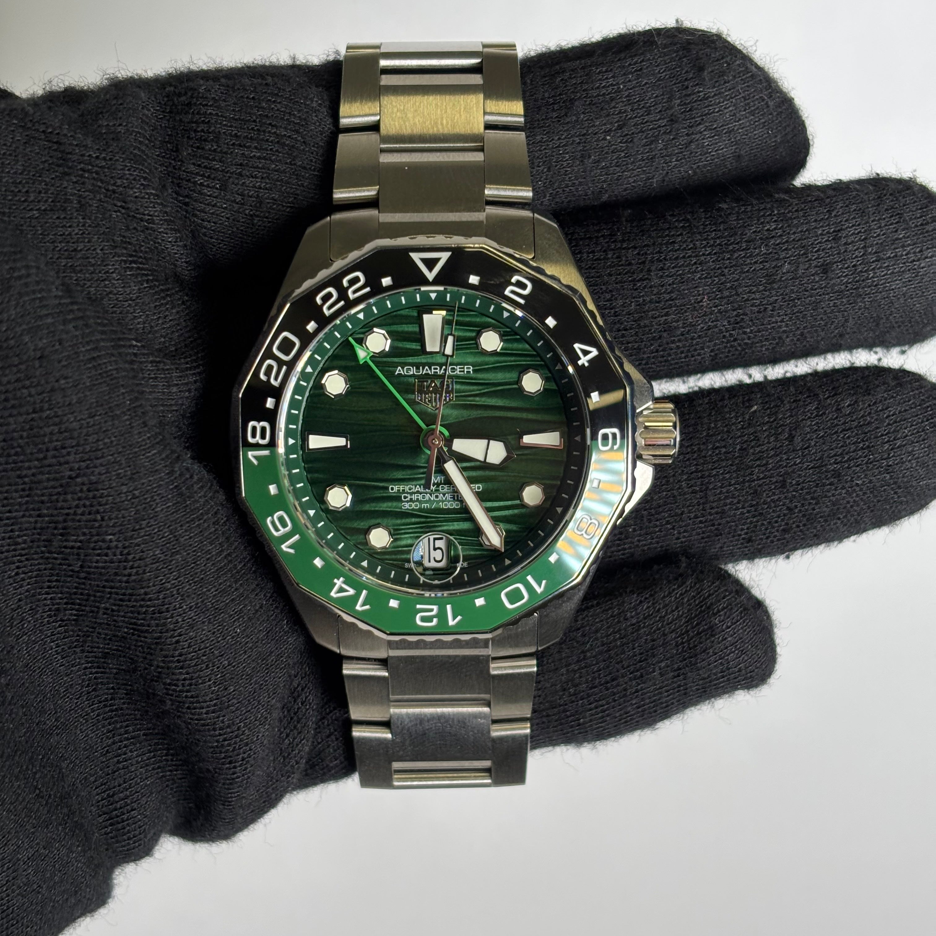 Tag Heuer Aquaracer 42mm Green Dial Watch Ref# WBP5115 - Happy Jewelers Fine Jewelry Lifetime Warranty