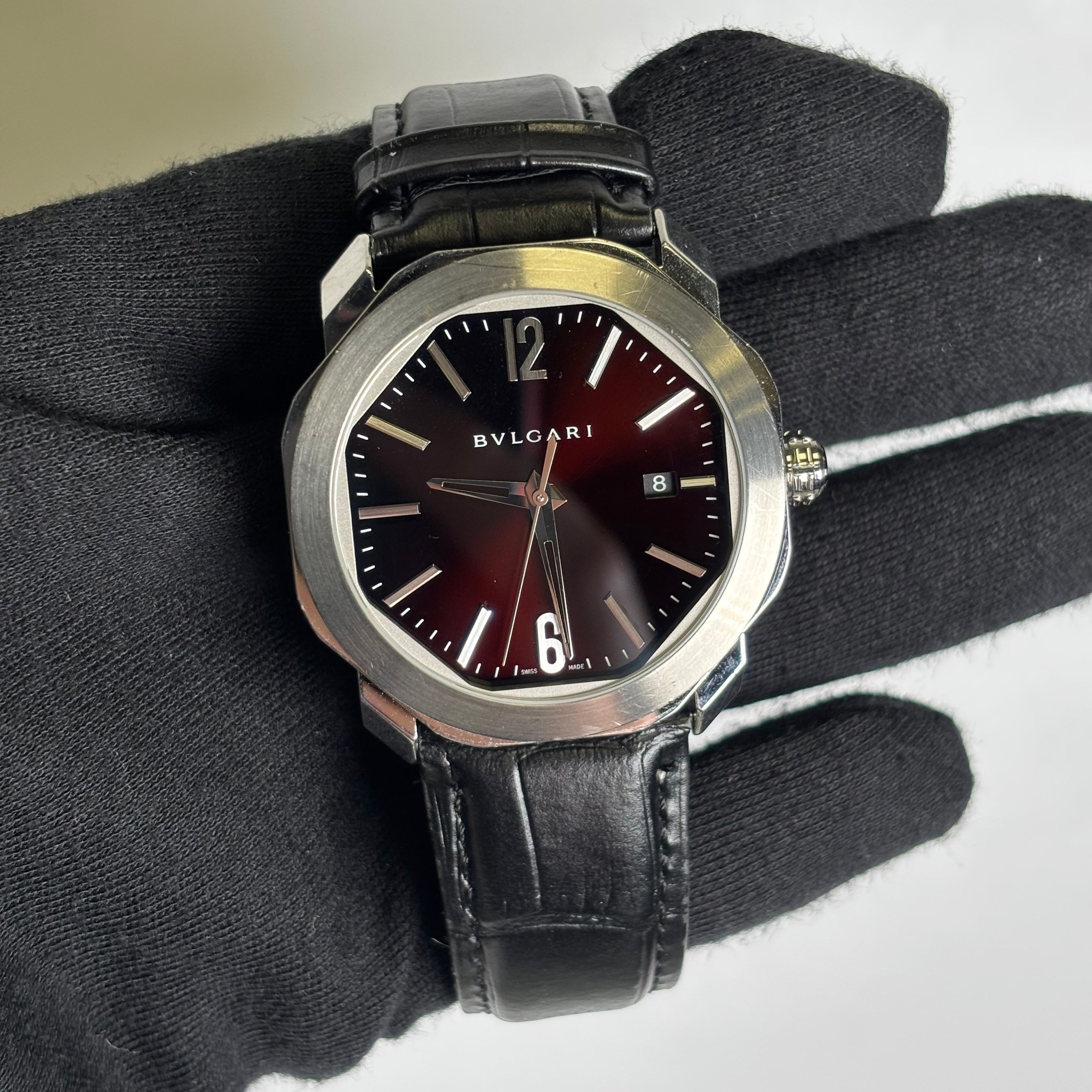 Bvlgari Octo 41mm Brown Dial Watch Ref# 102705 - Happy Jewelers Fine Jewelry Lifetime Warranty