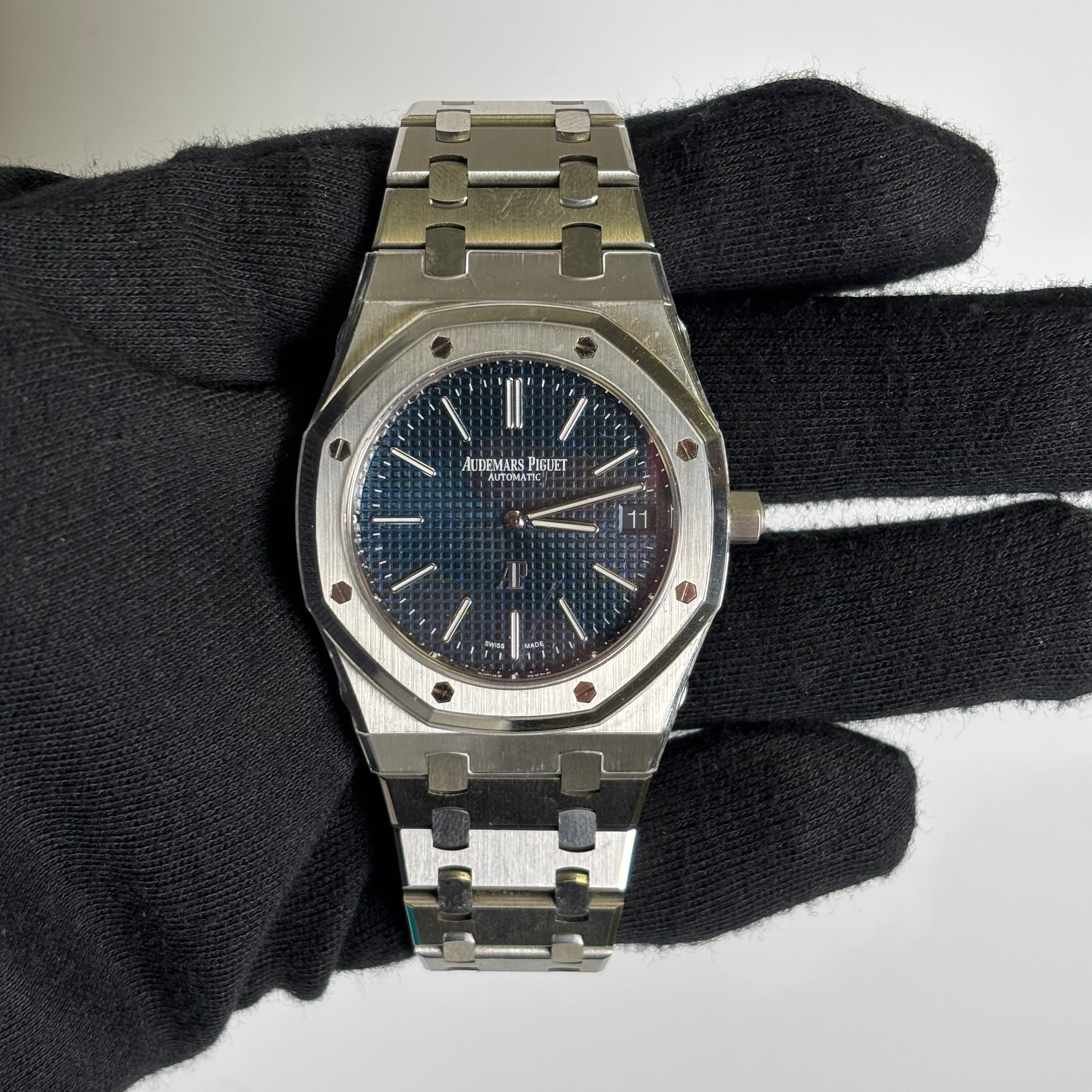 Audemars Piguet Royal Oak 39mm Blue Dial Watch Ref# 16202ST.OO.1240ST.01 - Happy Jewelers Fine Jewelry Lifetime Warranty